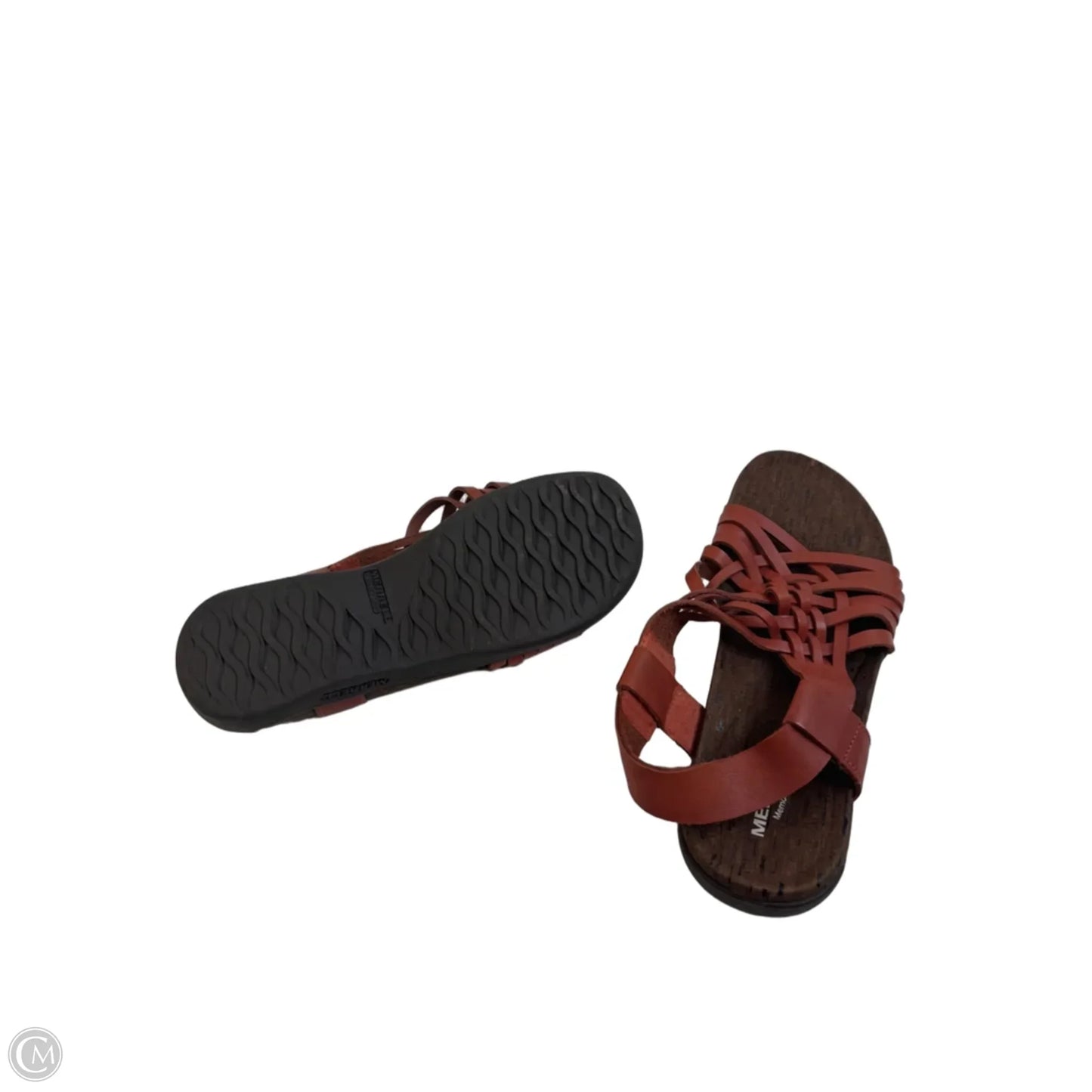 Sandals Flats By Merrell In Brown & Orange, Size: 10