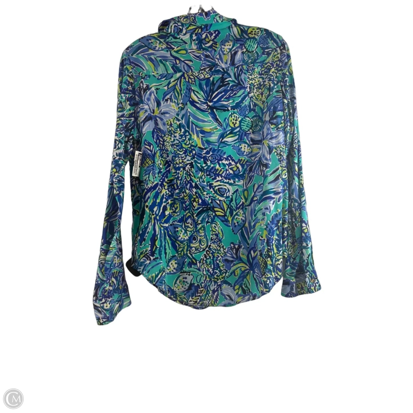 Top Long Sleeve Designer By Lilly Pulitzer In Blue & Green, Size: S