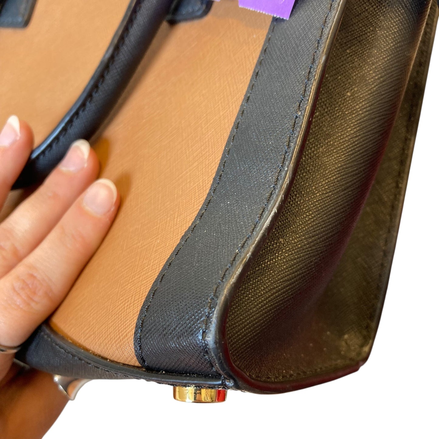 Handbag Designer By Michael Kors In Black & Brown, Size:Small