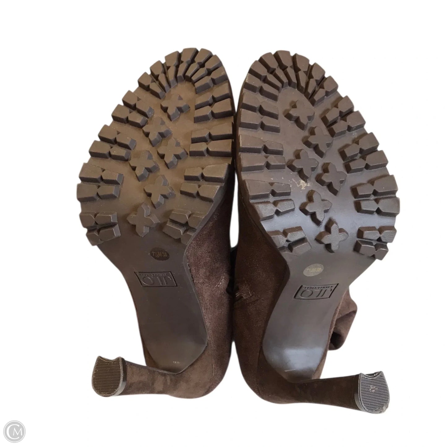 Boots Over-the-knee Heels By Jennifer Lopez In Brown, Size: 7.5