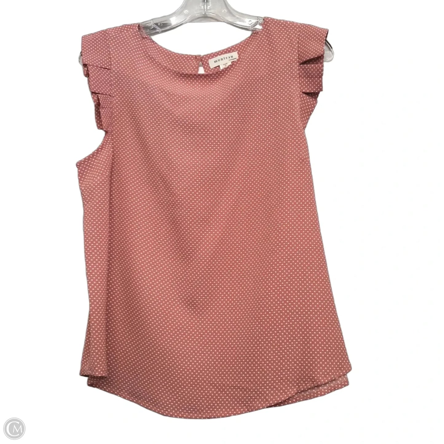 Top Sleeveless By Monteau In Polkadot Pattern, Size: L