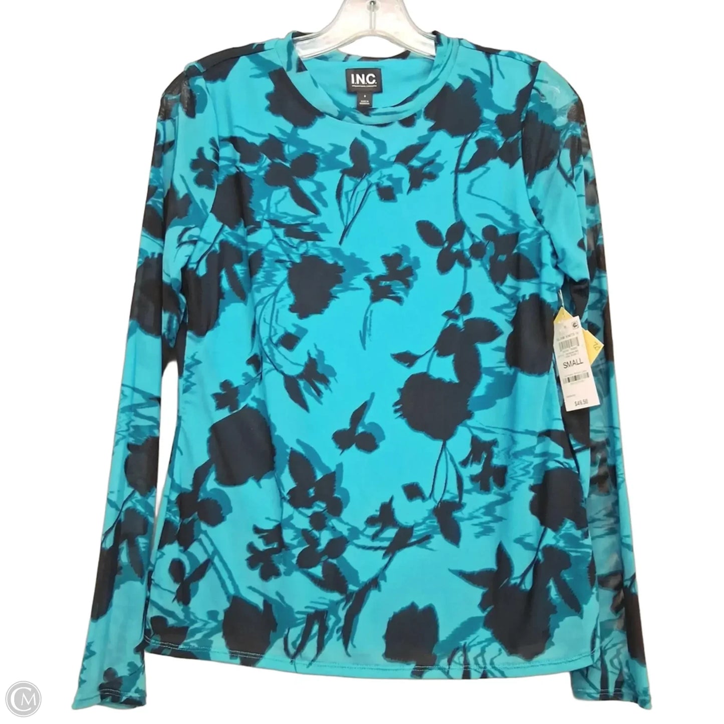Top Long Sleeve By Inc In Teal, Size: S