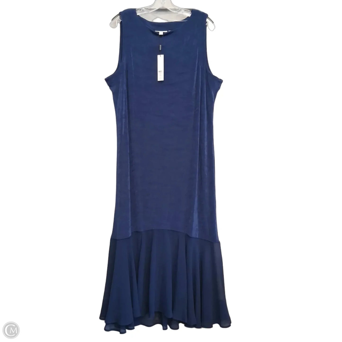 Dress Casual Maxi By Chicos In Blue, Size: Xl