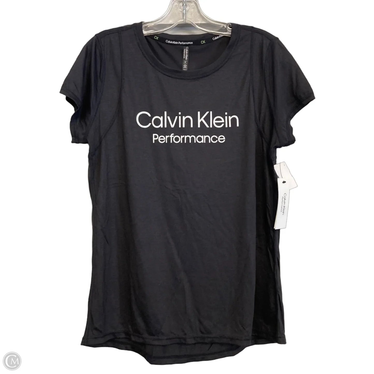 Athletic Top Short Sleeve By Calvin Klein Performance In Black, Size: M