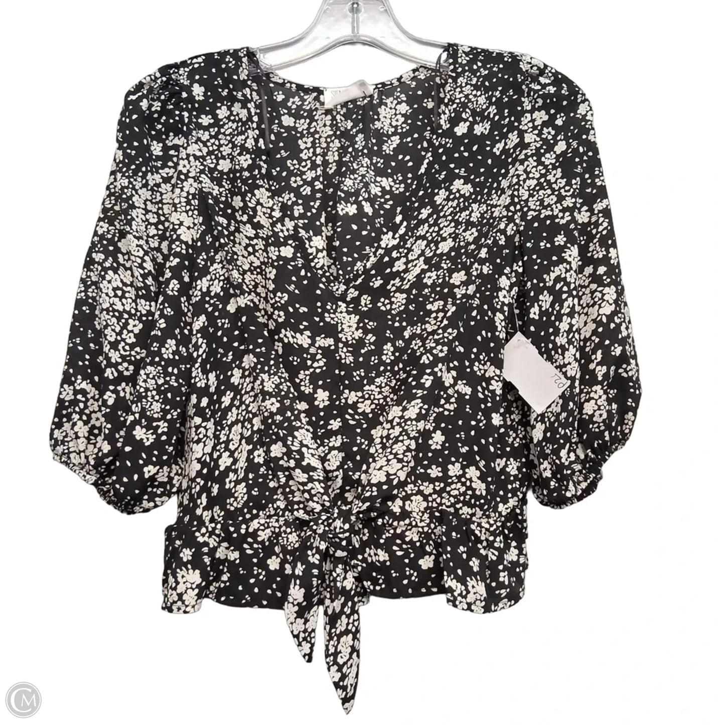 Top Long Sleeve By Sienna Sky In Black & White, Size: S