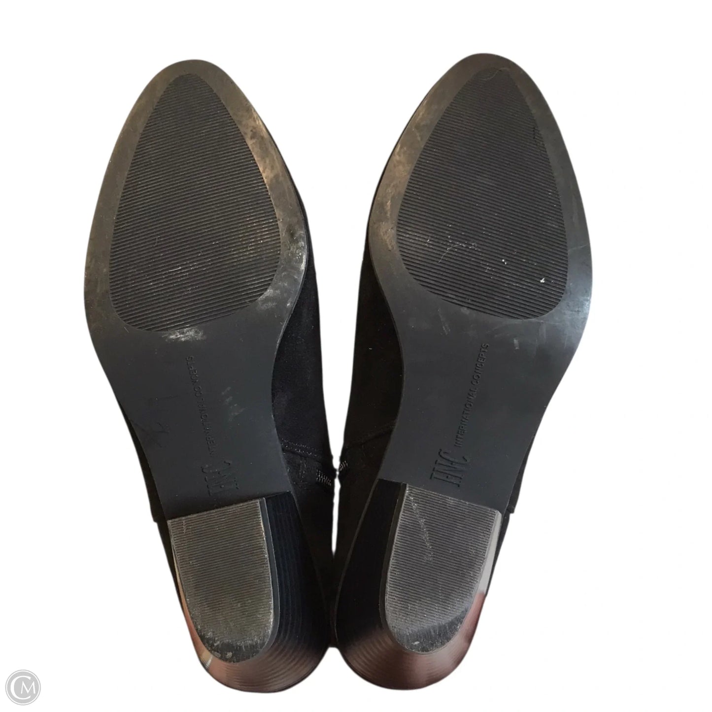 Boots Ankle Heels By Inc In Black & Gold, Size: 8