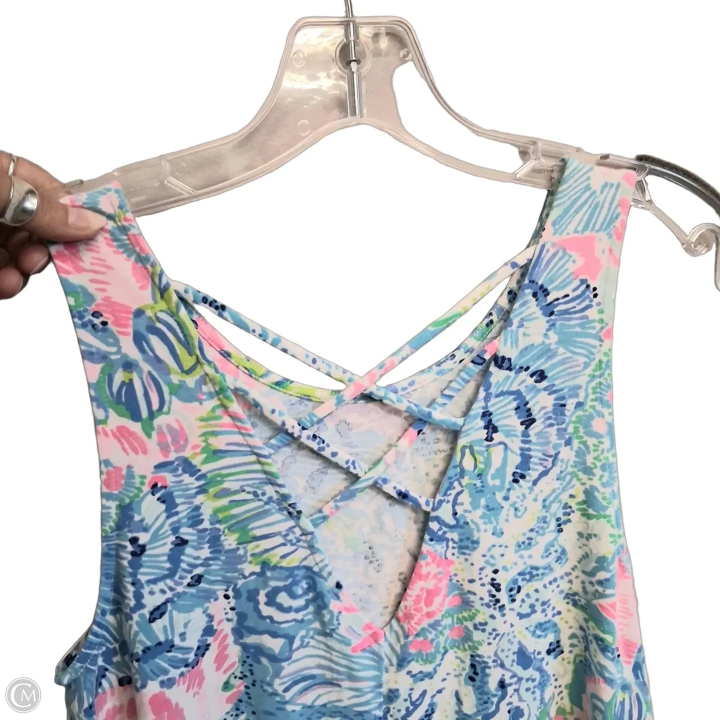 Top Sleeveless Designer By Lilly Pulitzer In Blue & Pink, Size: S