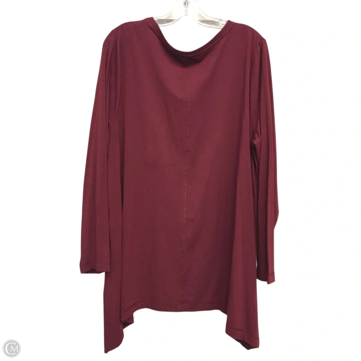 Top Long Sleeve Basic By Chicos In Maroon, Size: Xl