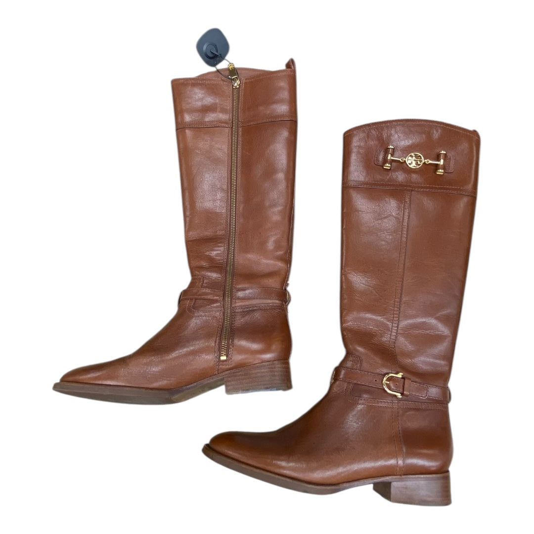 Boots Designer By Tory Burch In Brown, Size:8.5