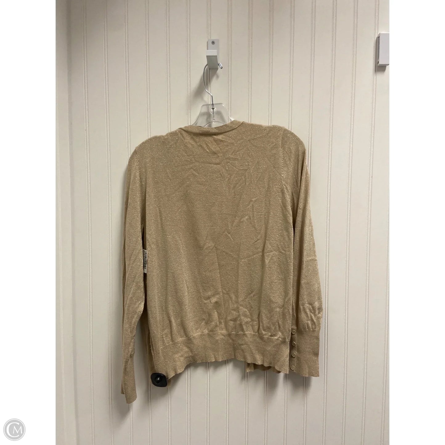 Sweater Cardigan By Worthington In Gold, Size: L