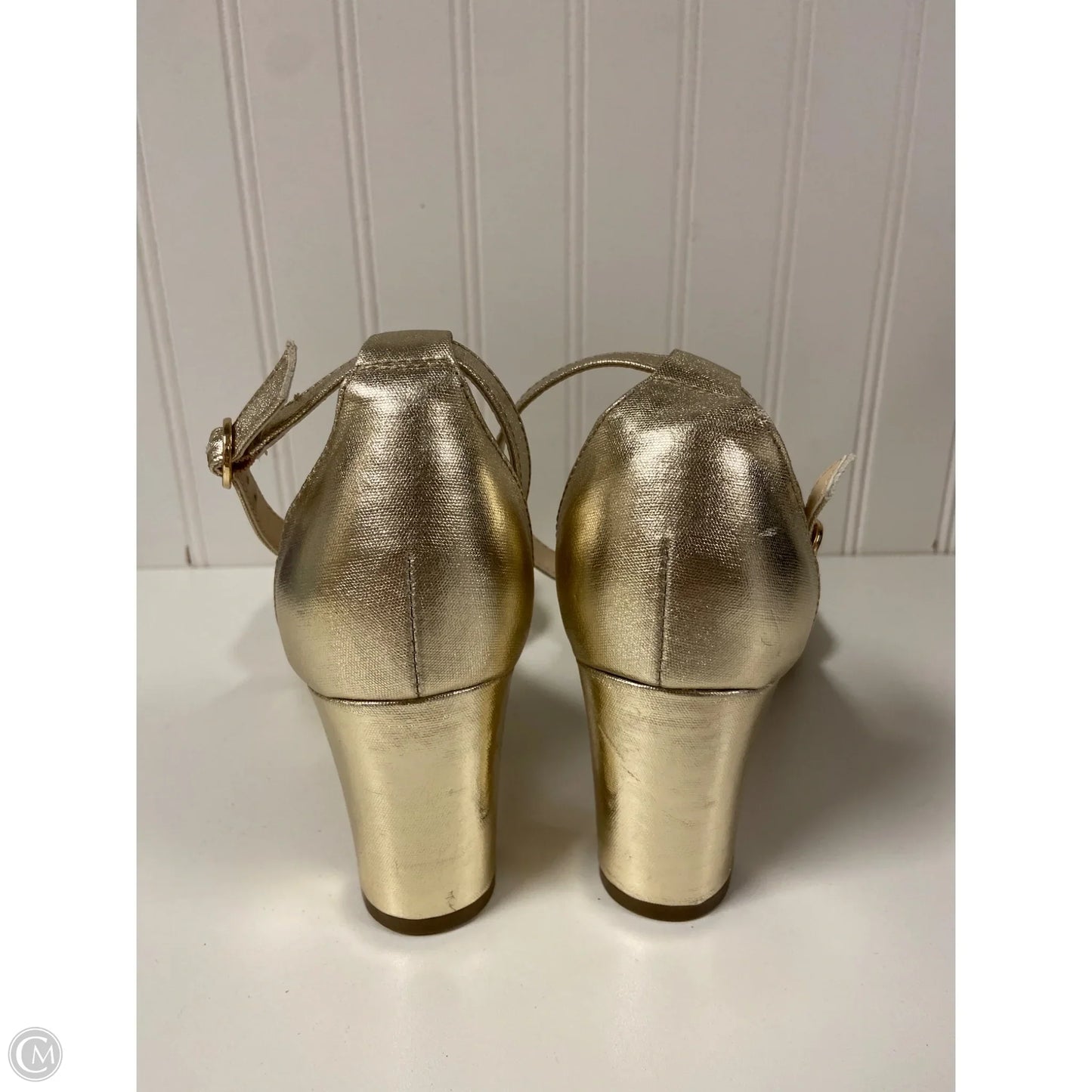 Sandals Heels Block By Tommy Hilfiger In Gold, Size: 11