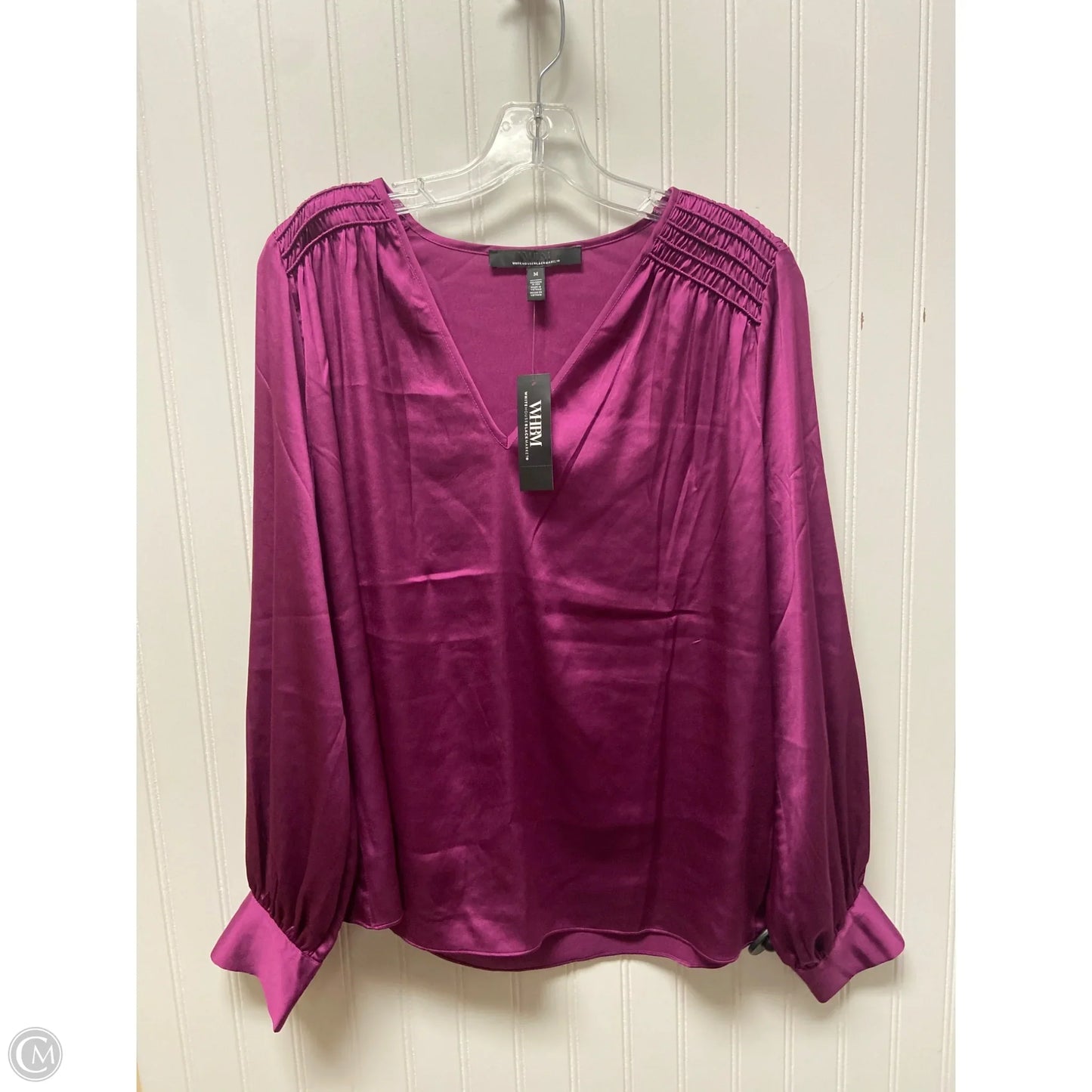 Top Long Sleeve By White House Black Market In Purple, Size: M