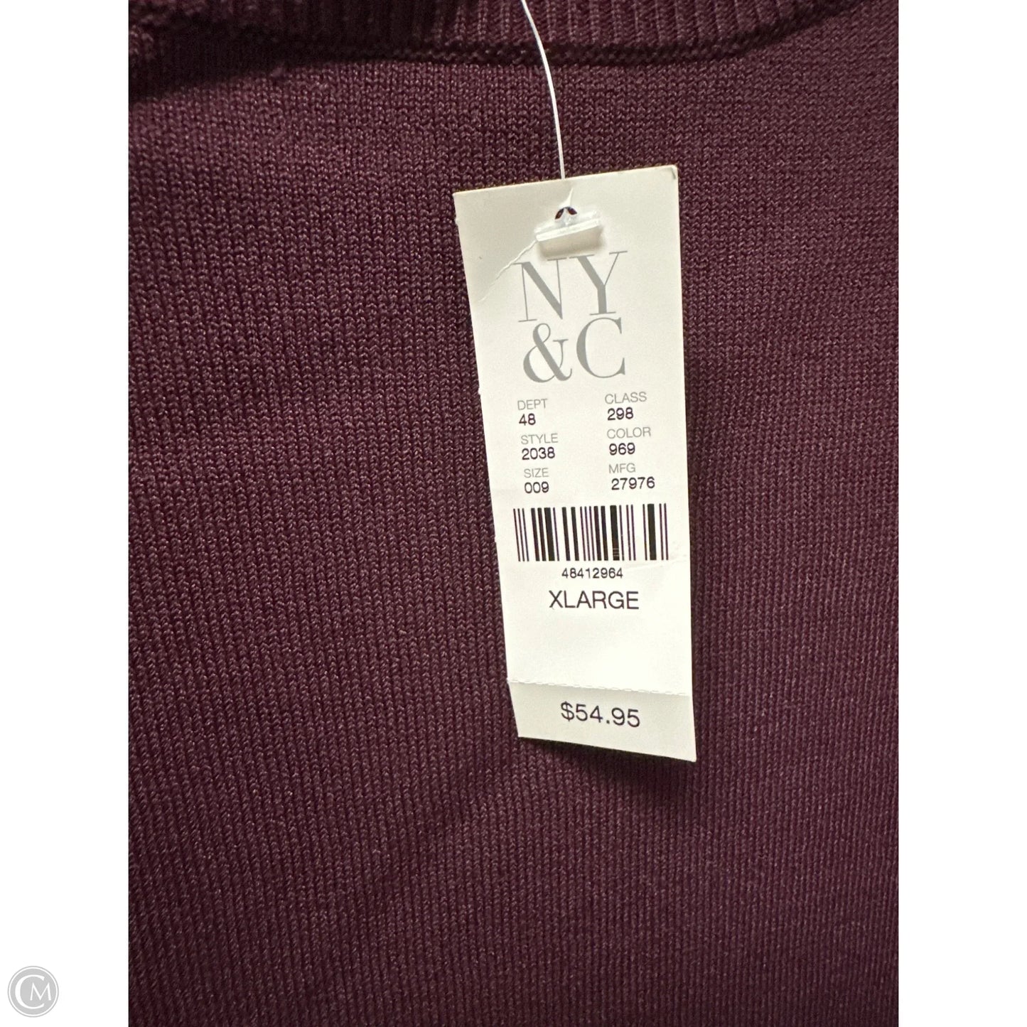 Sweater By New York And Co In Maroon, Size: Xl