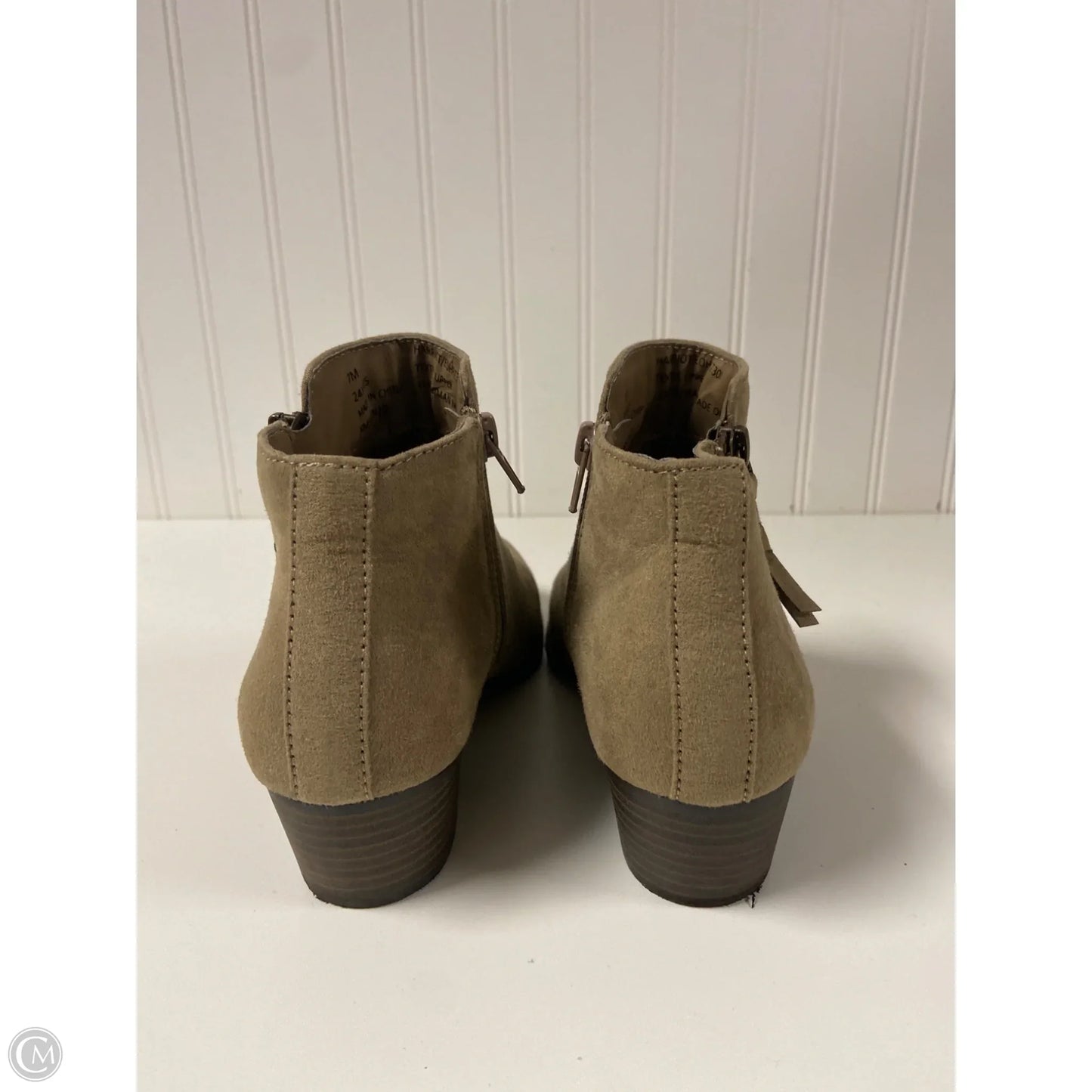 Boots Ankle Heels By Esprit In Taupe, Size: 7