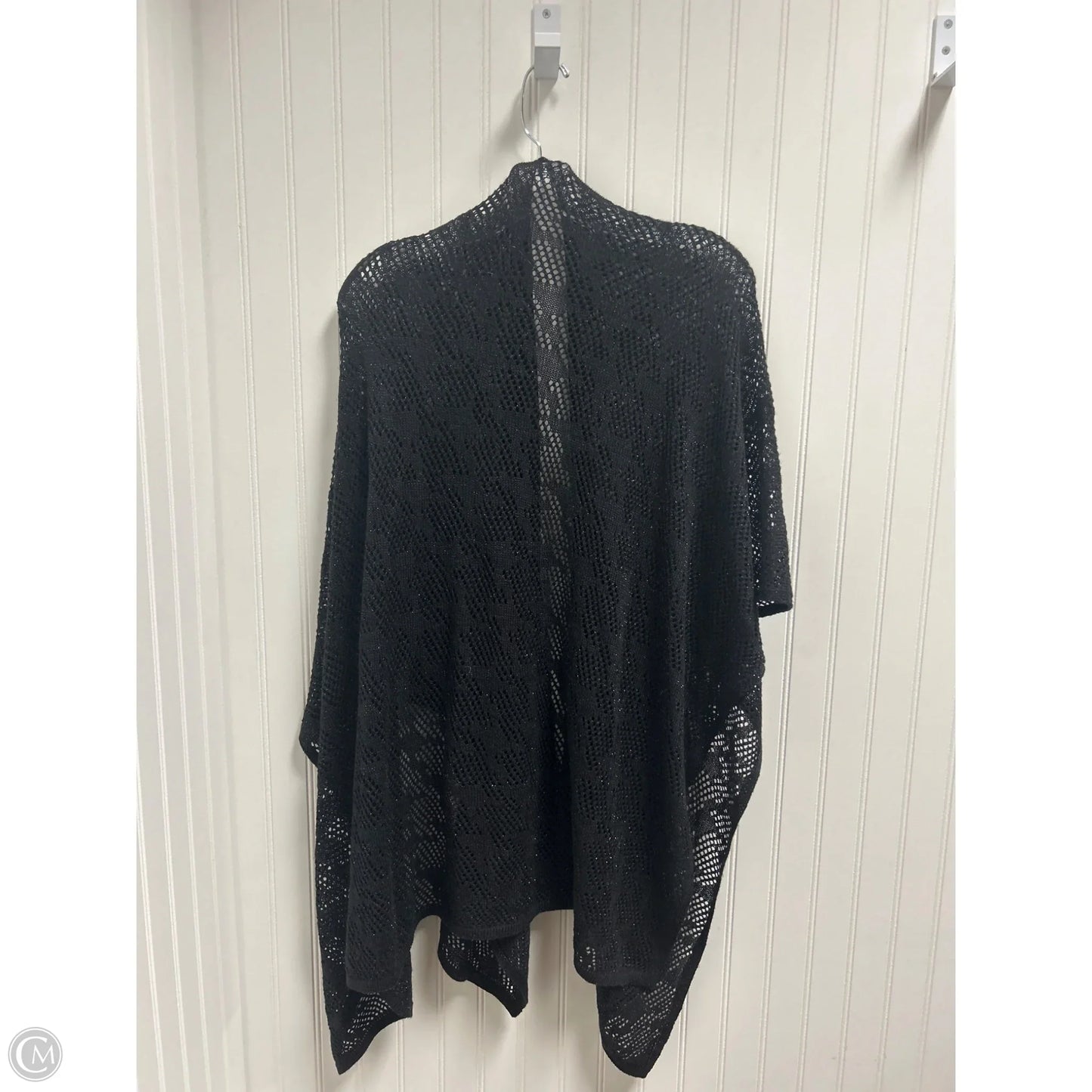 Shawl By Clothes Mentor In Black & Silver, Size: Osfm