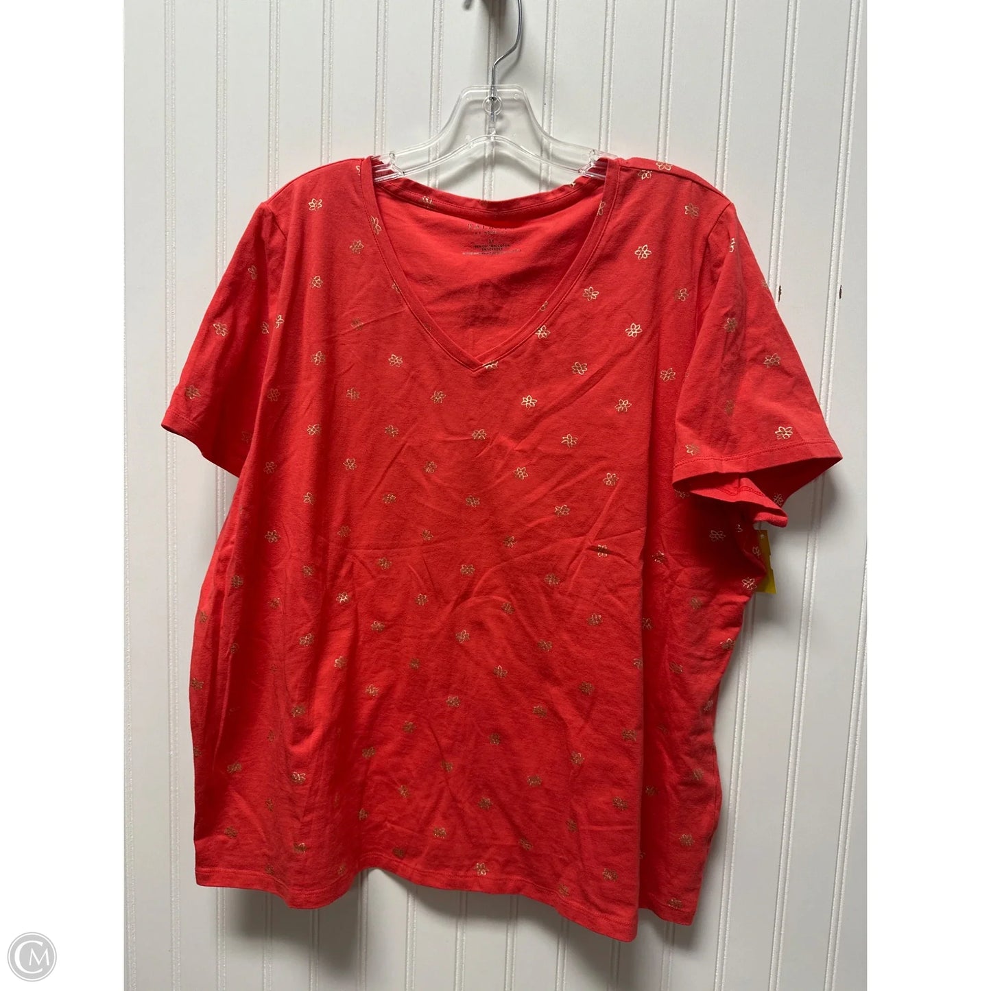 Top Short Sleeve By Talbots In Coral, Size: 3x