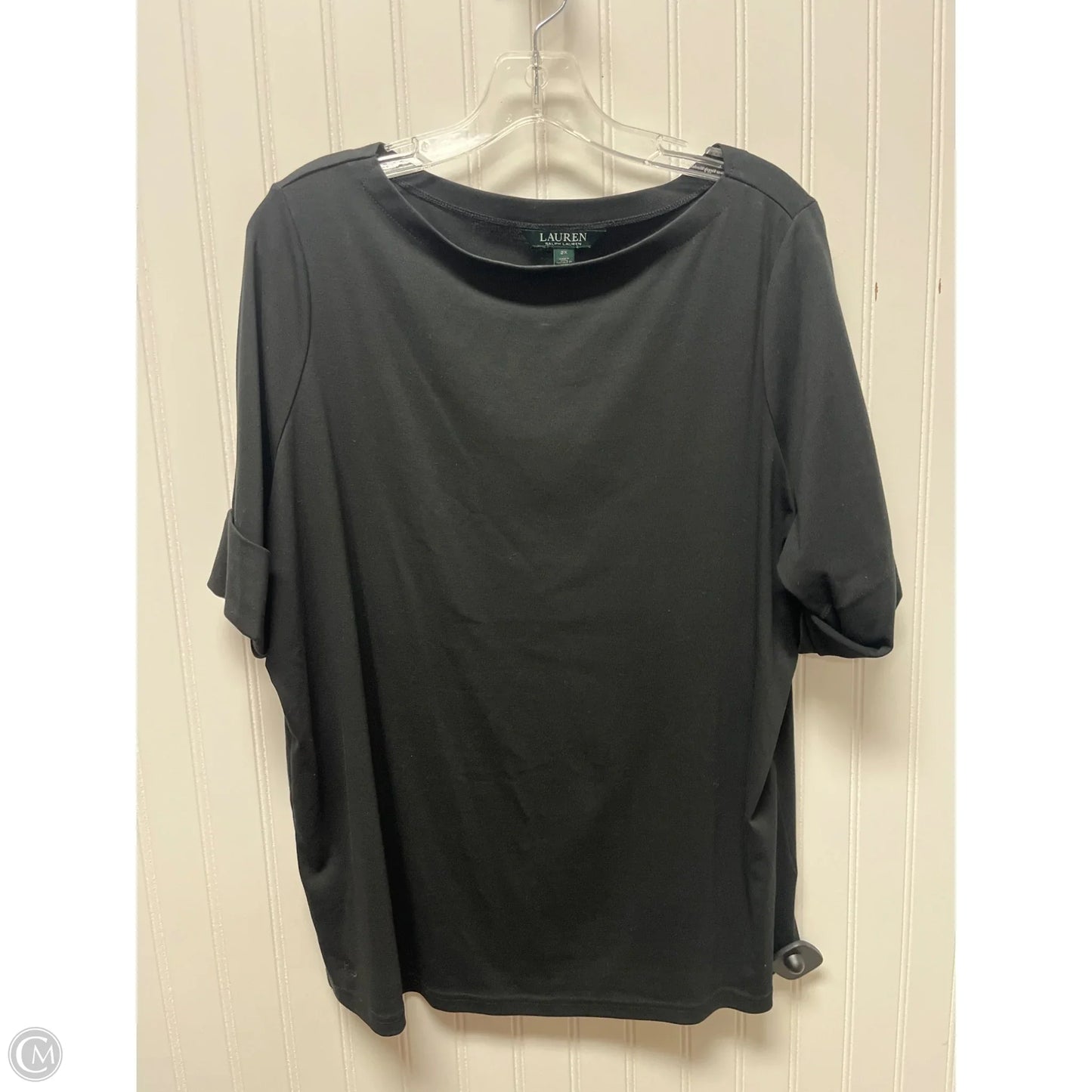 Top Short Sleeve Basic By Lauren By Ralph Lauren In Black, Size: 2x