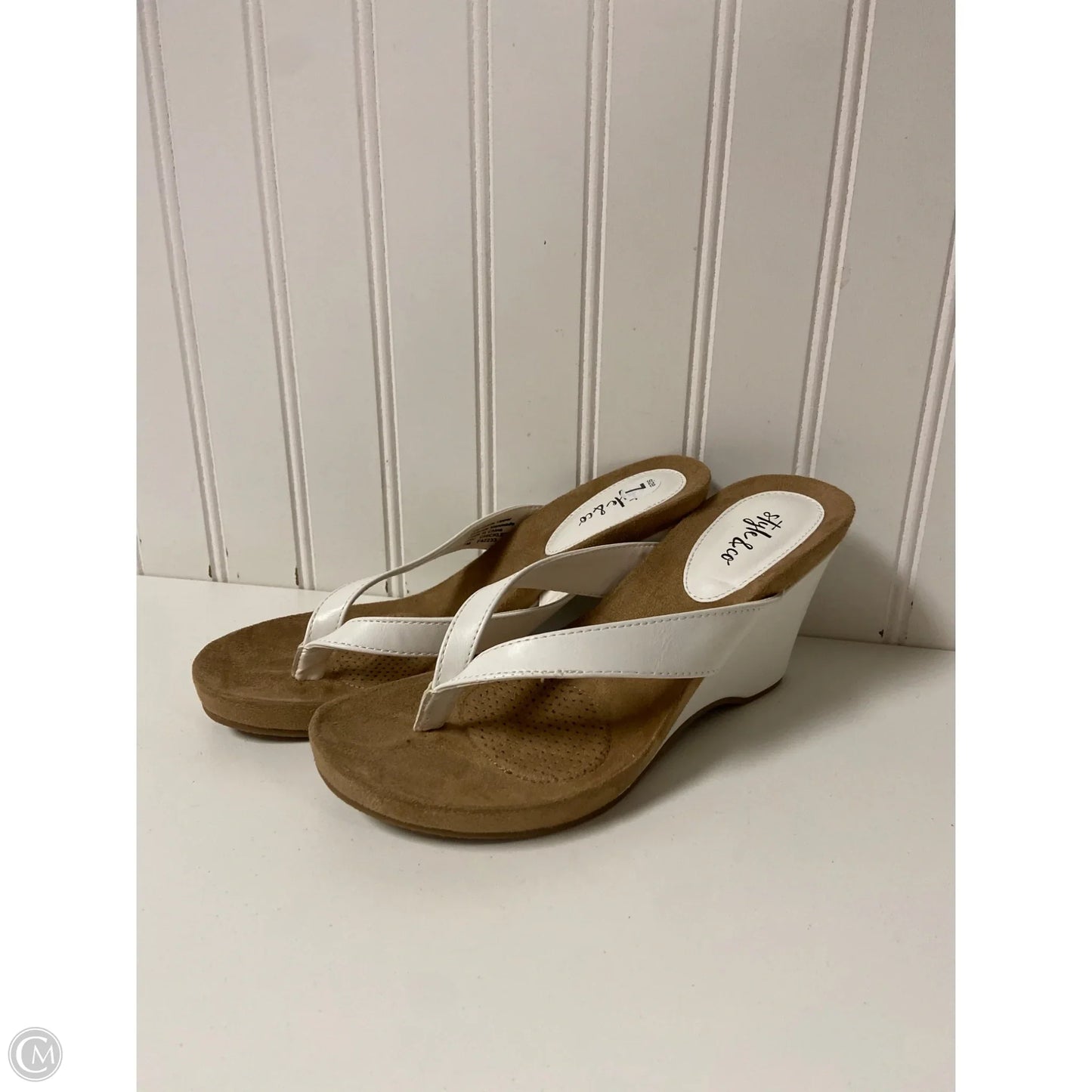 Sandals Heels Wedge By Style And Company In White, Size: 7