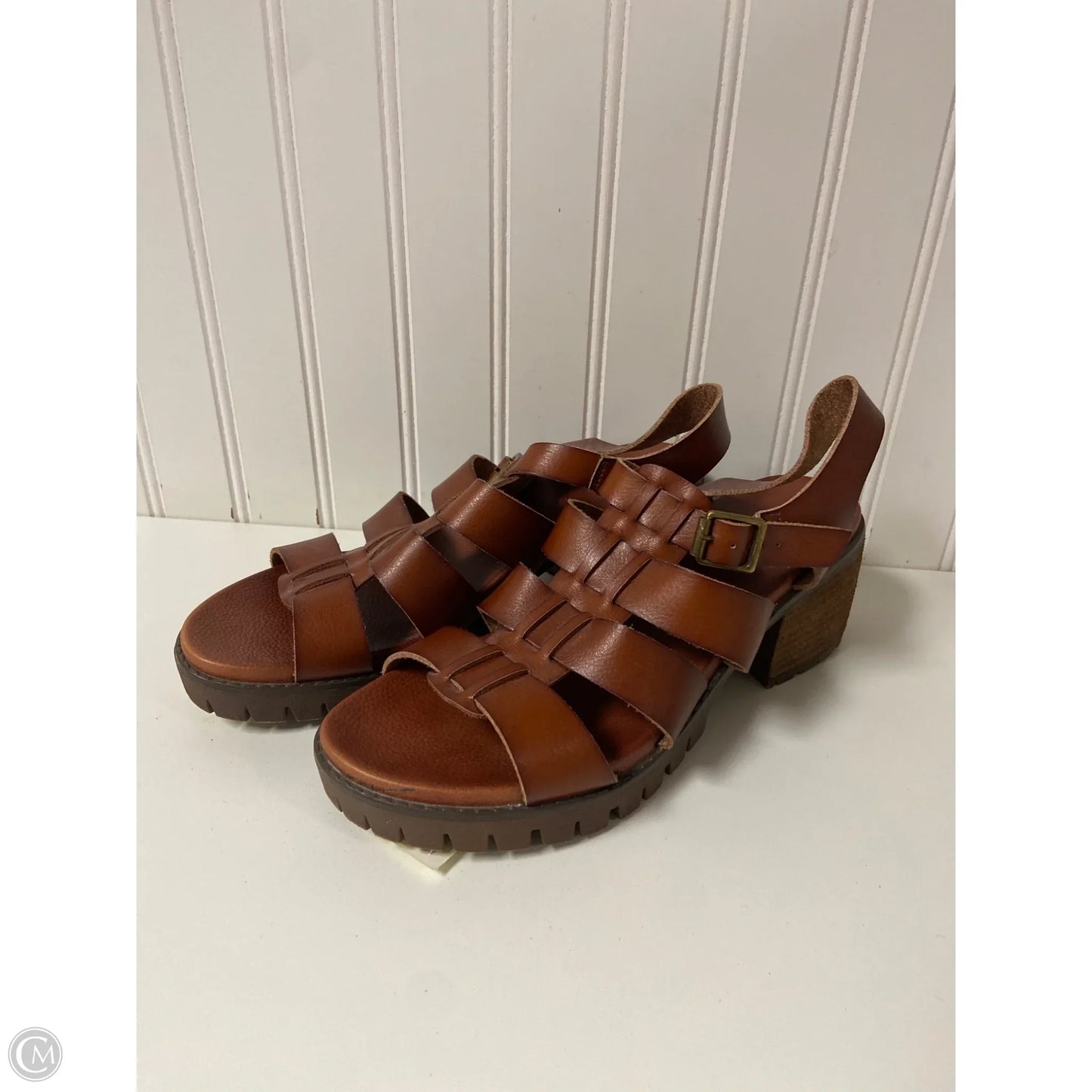 Sandals Heels Block By Mia In Brown, Size: 8.5