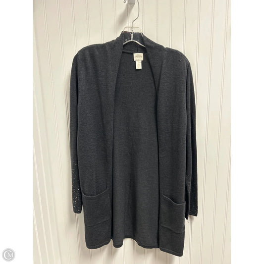 Sweater Cardigan By Chicos In Grey, Size: S
