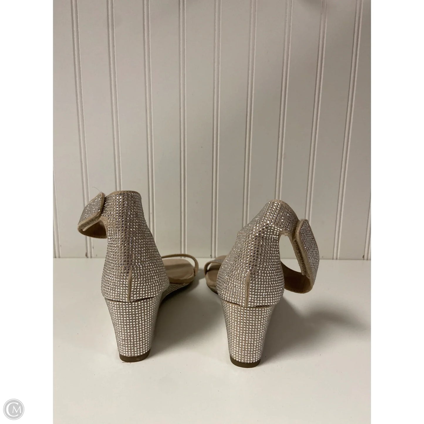 Sandals Heels Wedge By Mix No 6 In Beige, Size: 7