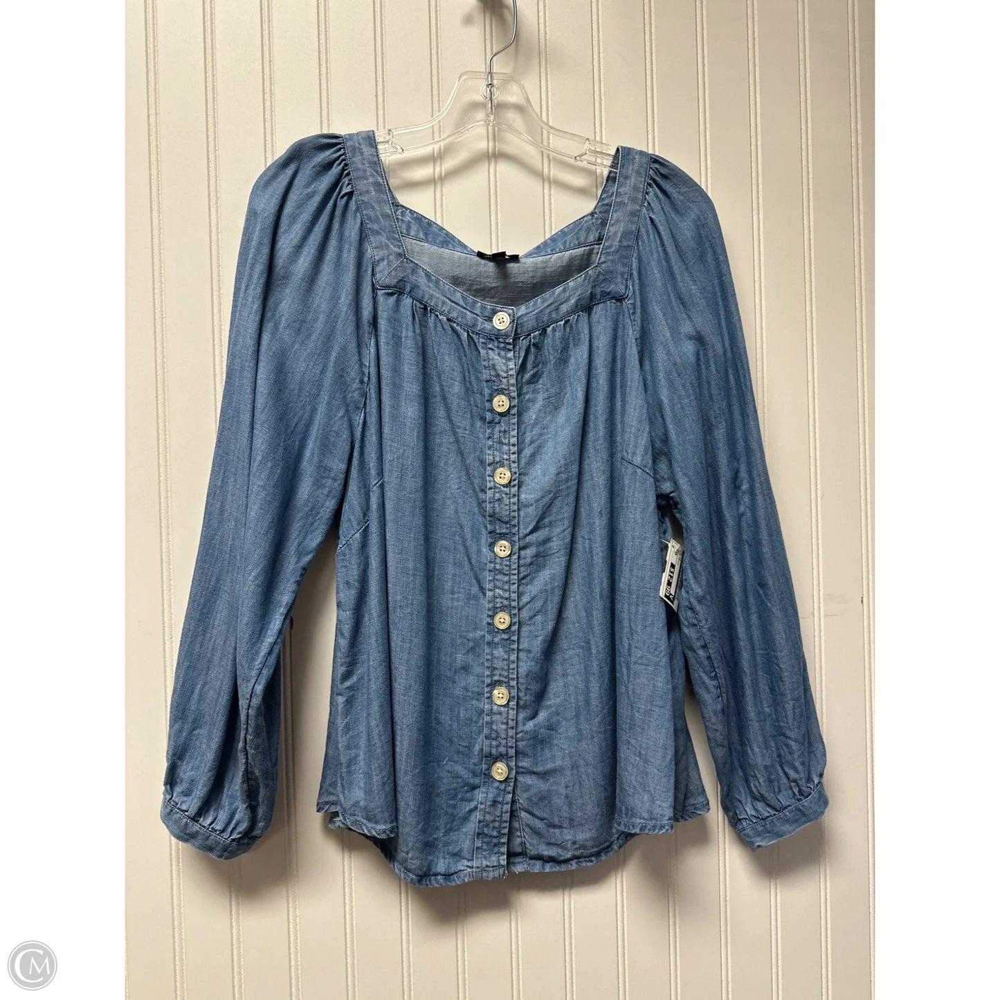 Top Long Sleeve By Talbots In Blue Denim, Size: 1x