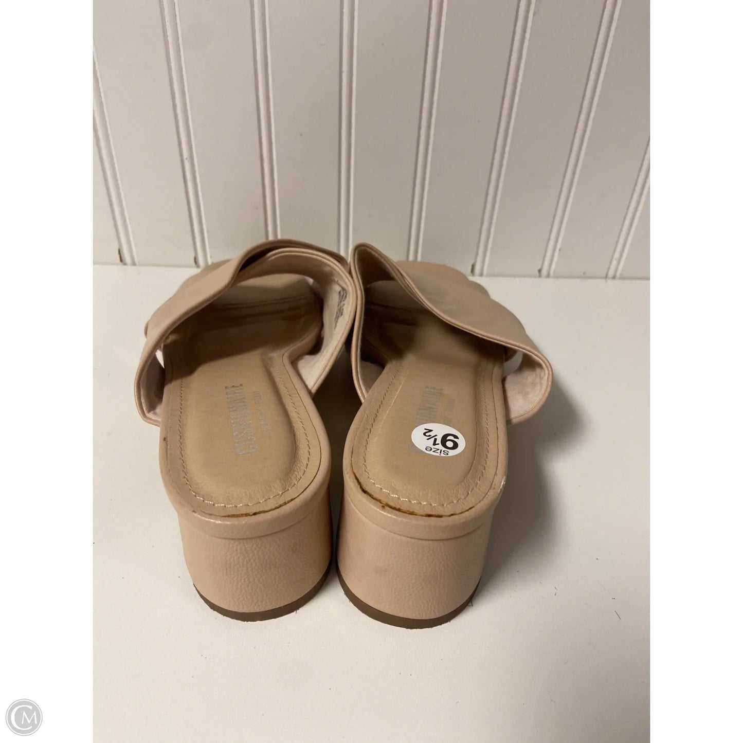 Sandals Heels Block By Cushionaire In Beige, Size: 9.5