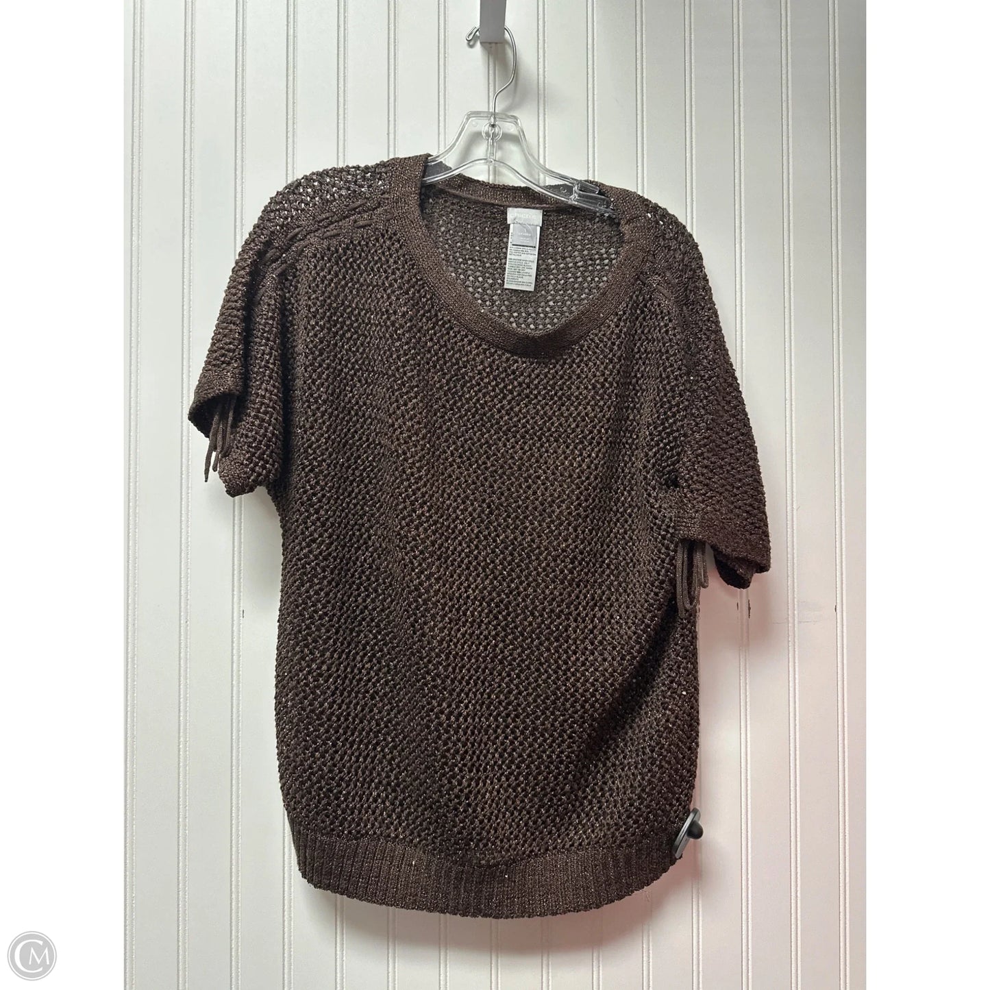 Sweater Short Sleeve By Chicos In Brown, Size: M