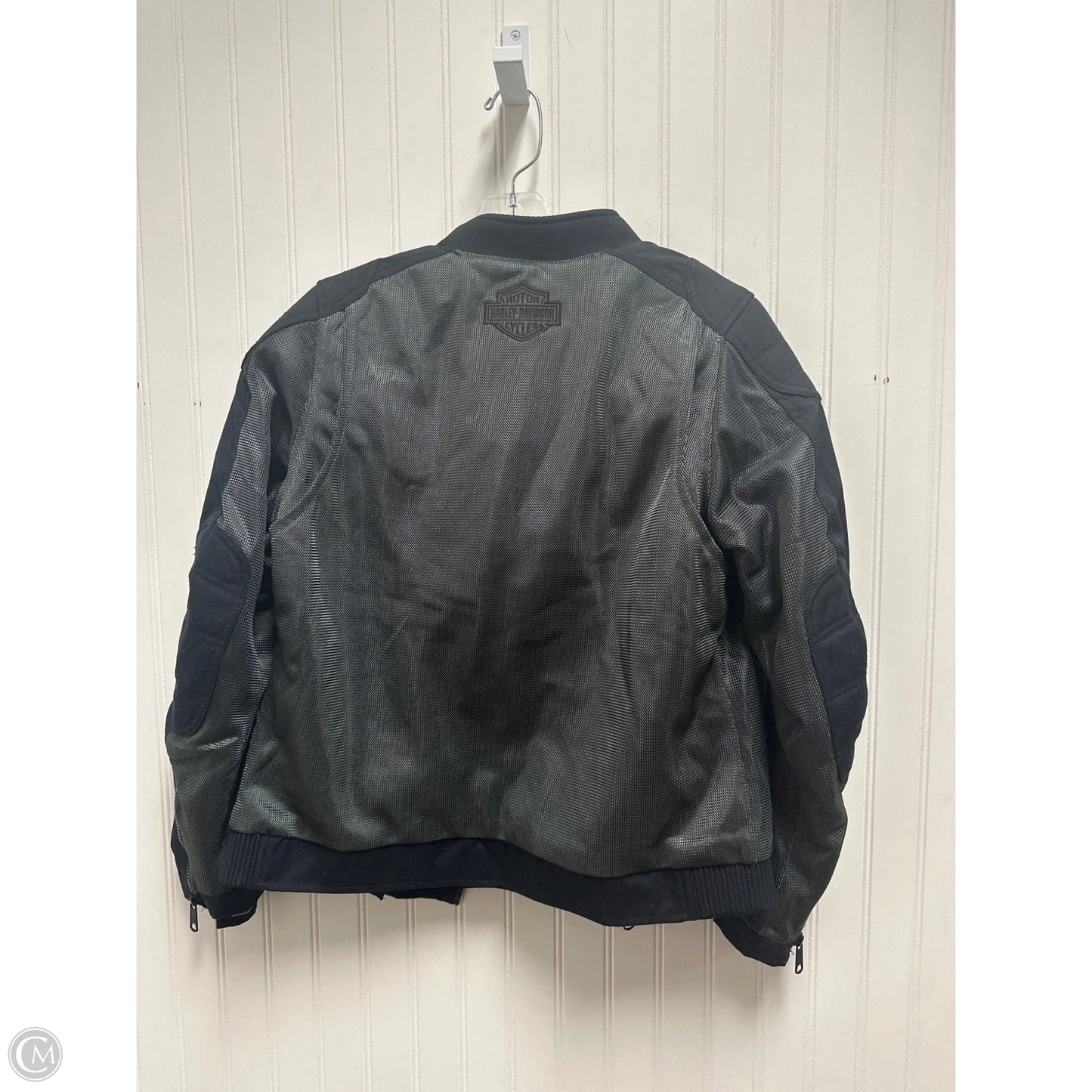 Jacket Moto By Harley Davidson In Black & Grey, Size: M