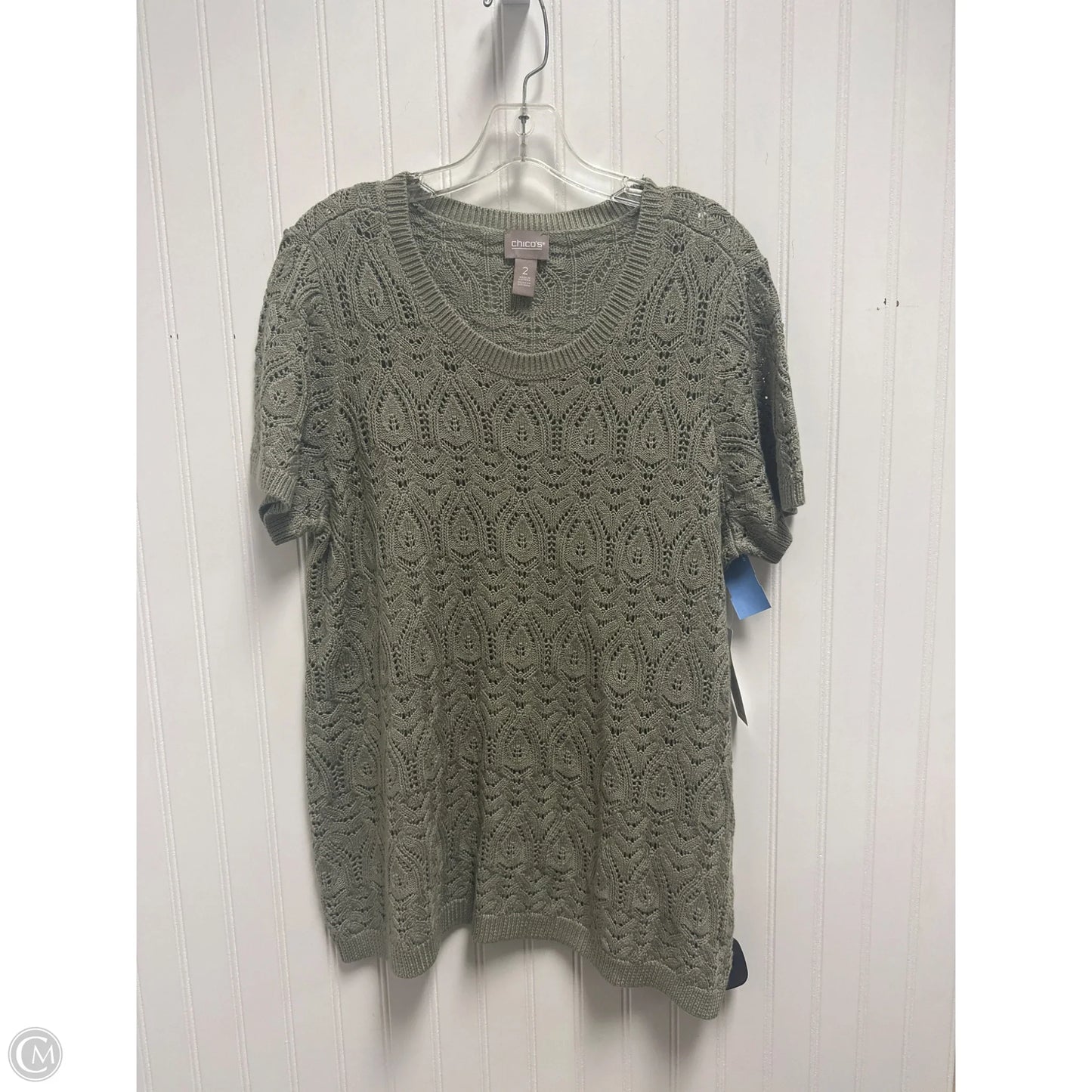 Sweater Short Sleeve By Chicos In Green, Size: L