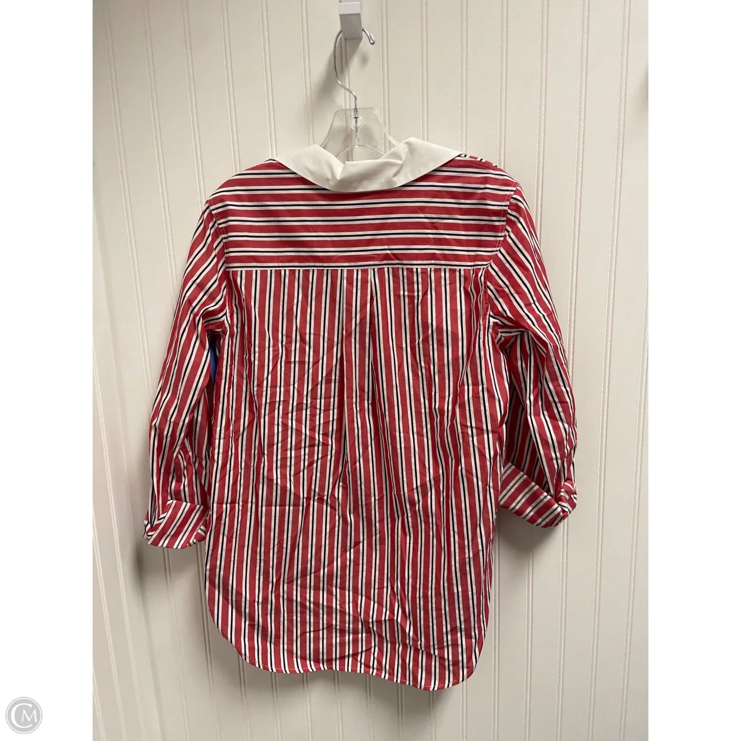 Top Long Sleeve By Tommy Hilfiger In Red & White, Size: S
