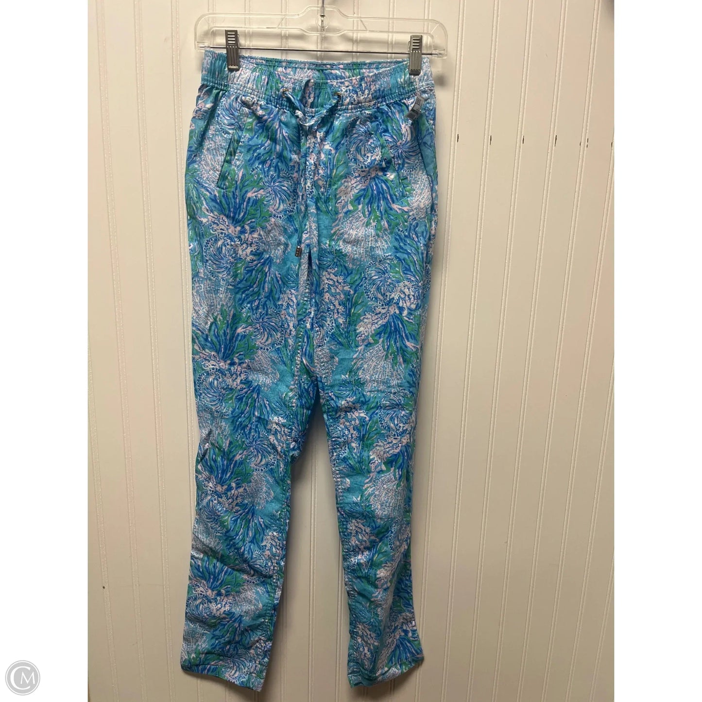 Pants Designer By Lilly Pulitzer In Blue & Pink, Size: Xs