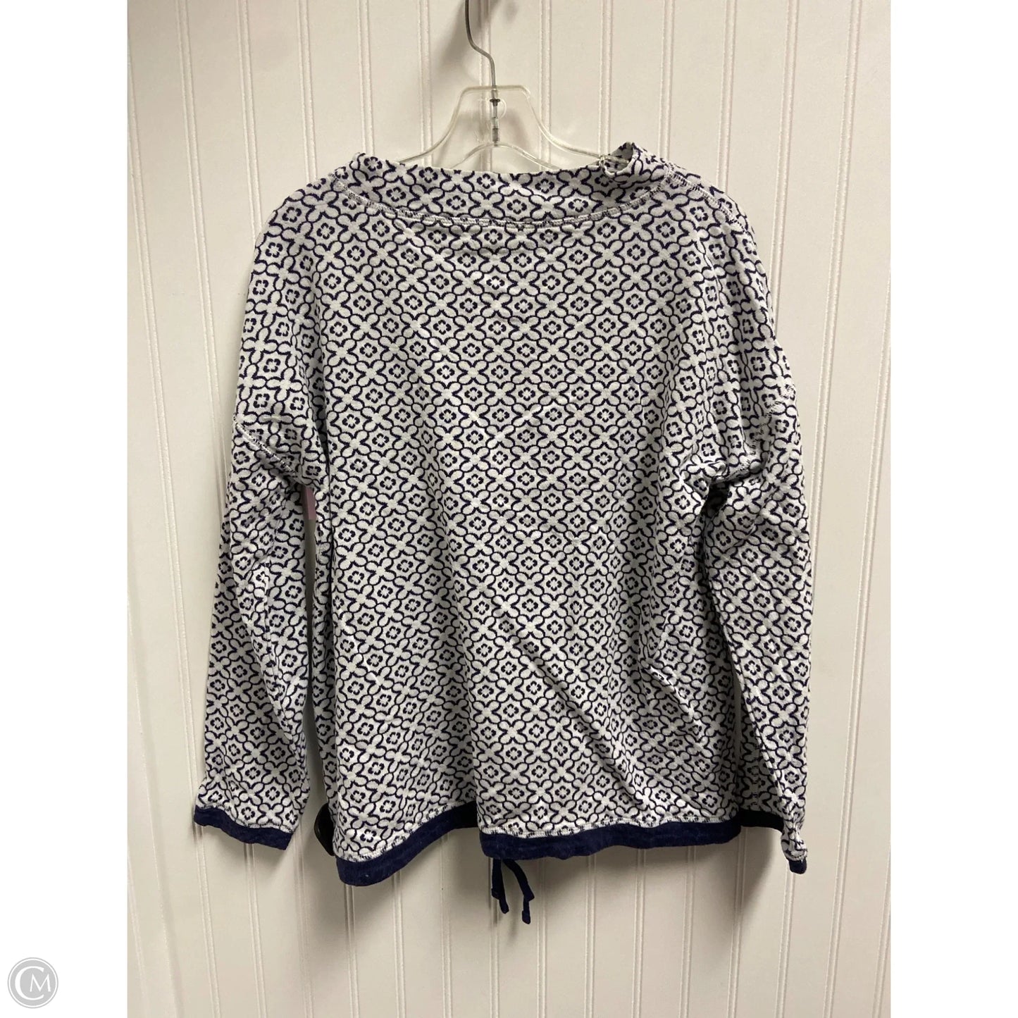Sweater By Talbots In Blue & White, Size: L