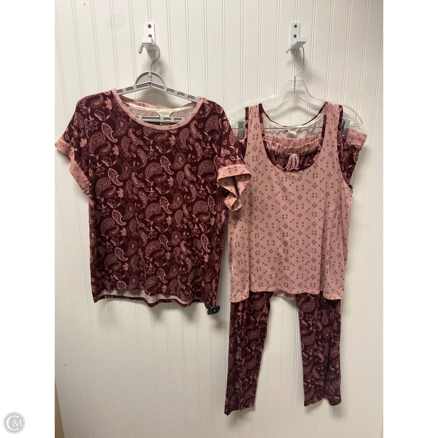 Pajama Pants By Lucky Brand In Maroon, Size: L