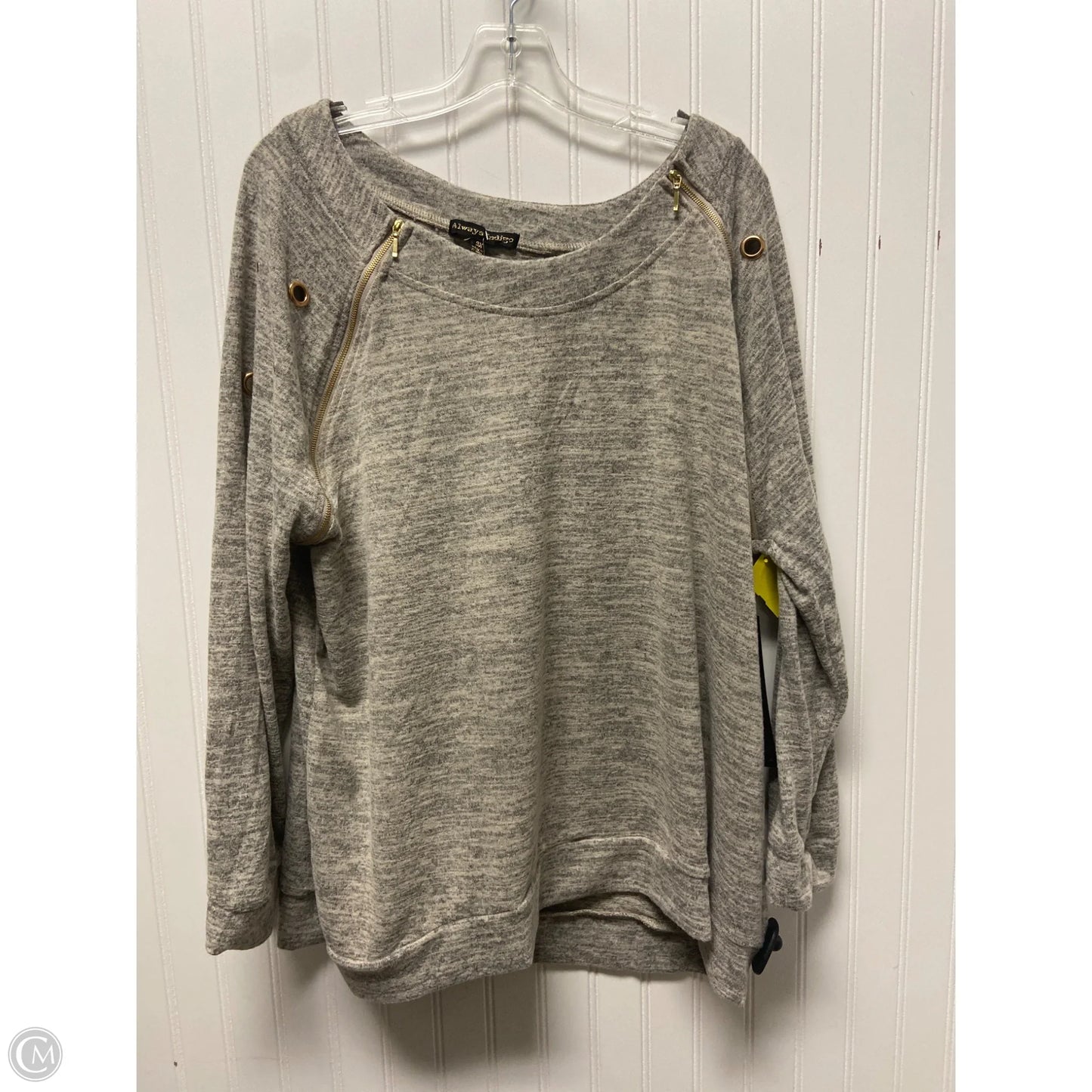 Sweater By Always Indigo In Grey, Size: 3x