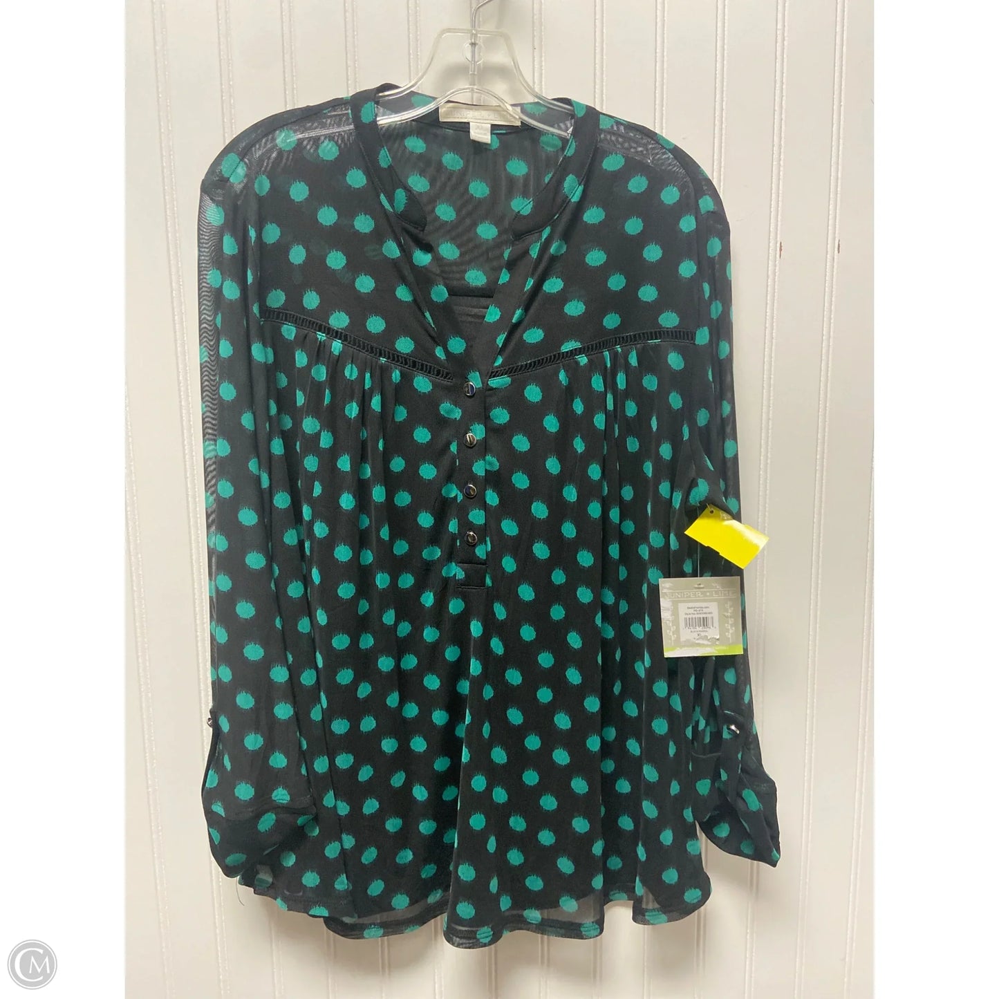 Top Long Sleeve By Clothes Mentor In Black & Green, Size: Xl