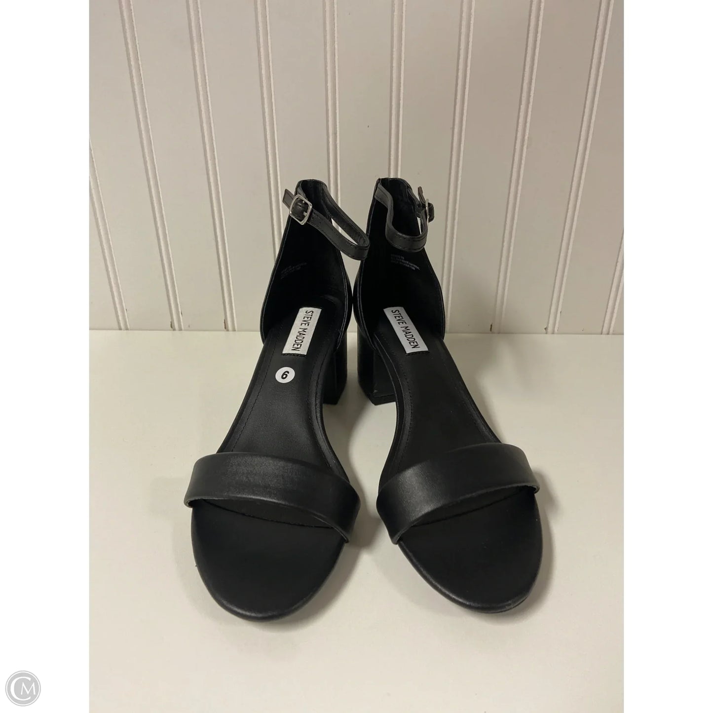 Sandals Heels Block By Steve Madden In Black, Size: 9