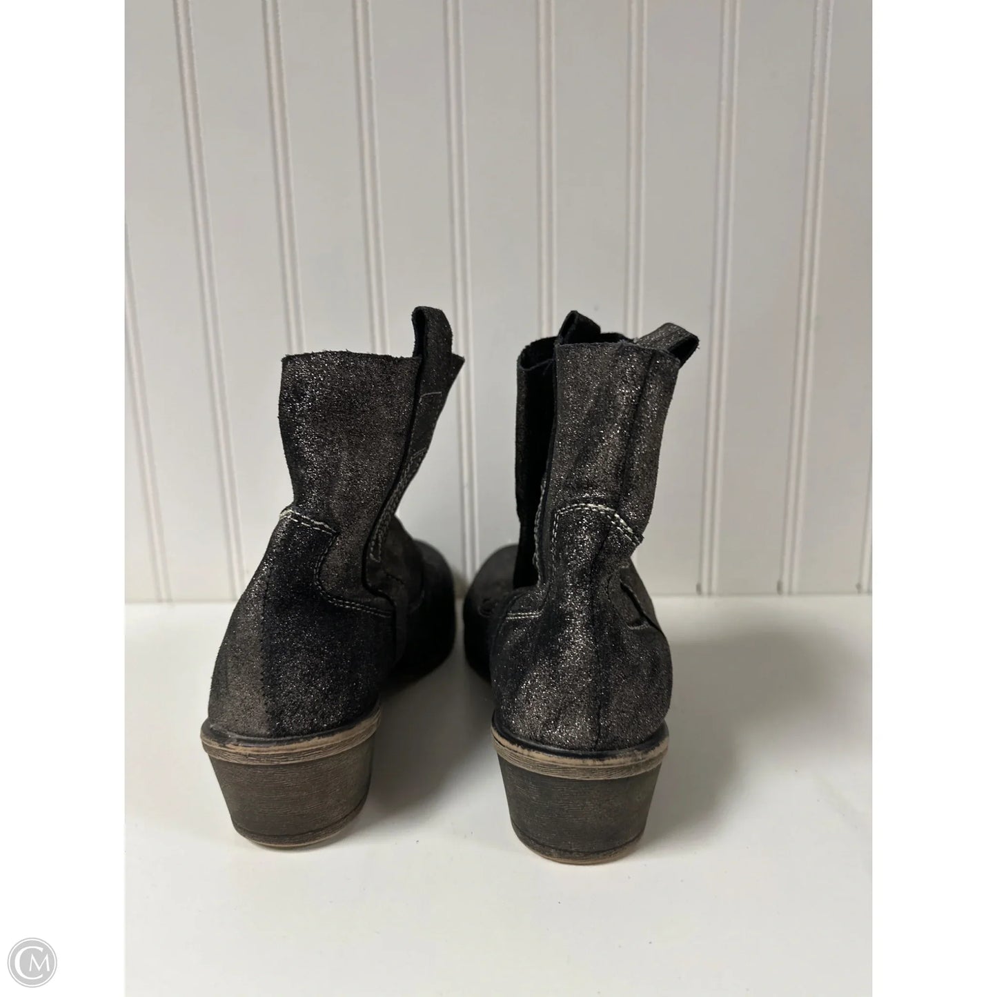 Boots Ankle Flats By Charles By Charles David In Black & Silver, Size: 6