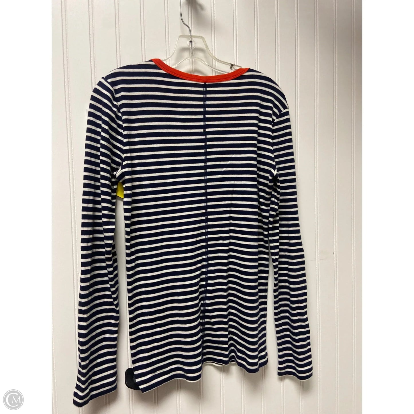 Top Long Sleeve Basic By Gap In Blue & White, Size: M