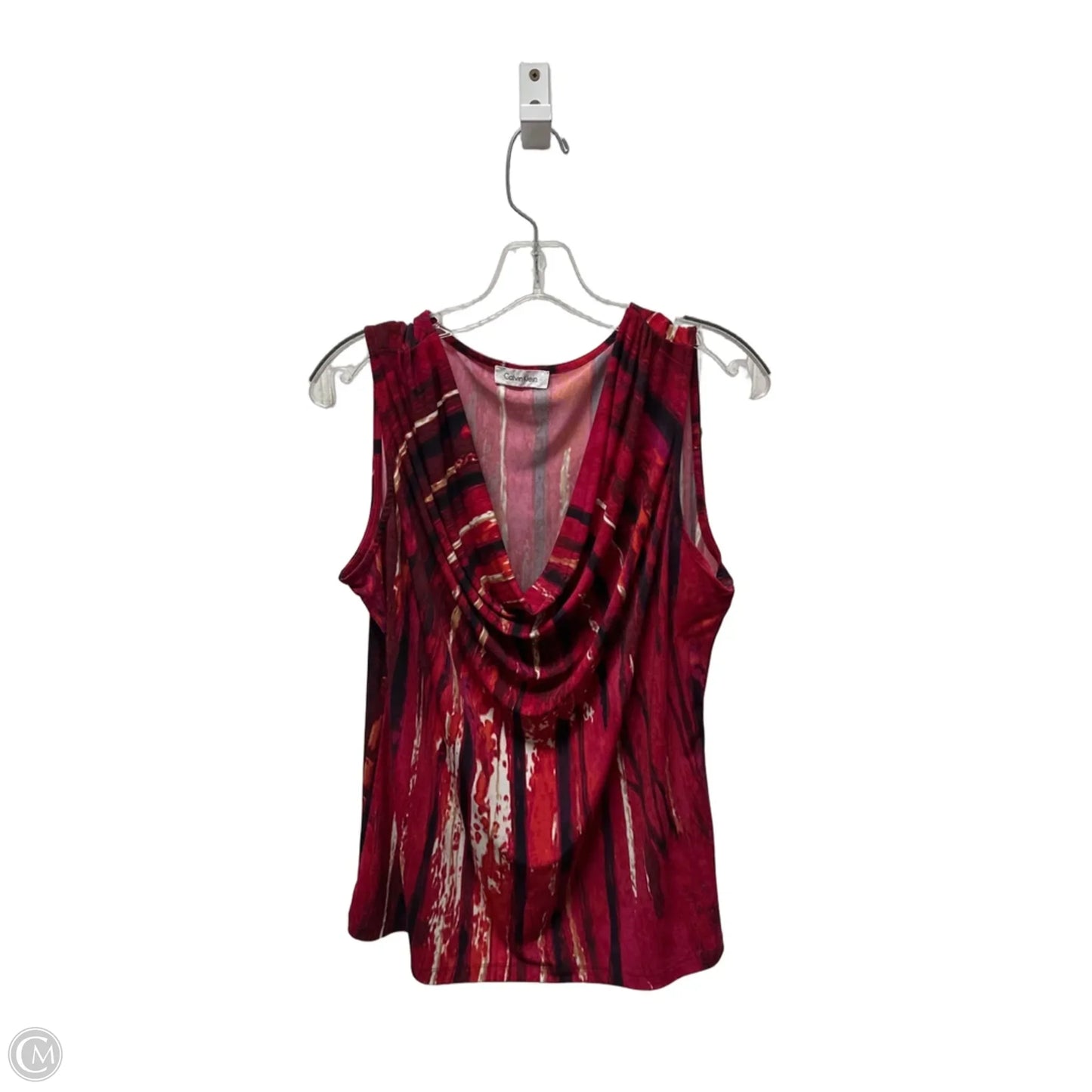 Top Sleeveless By Calvin Klein In Red, Size: 1x