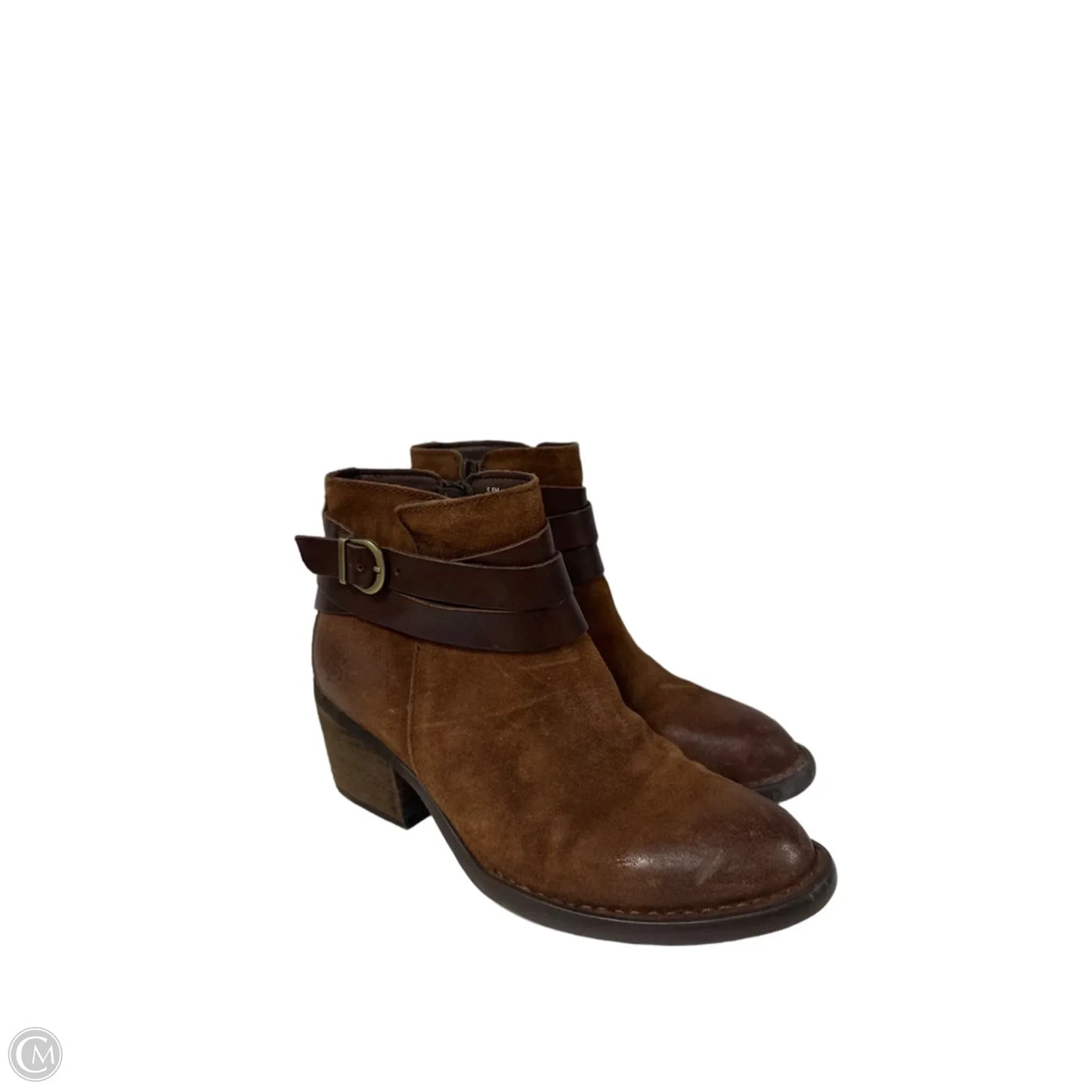 Boots Ankle Heels By Born In Brown, Size: 5.5