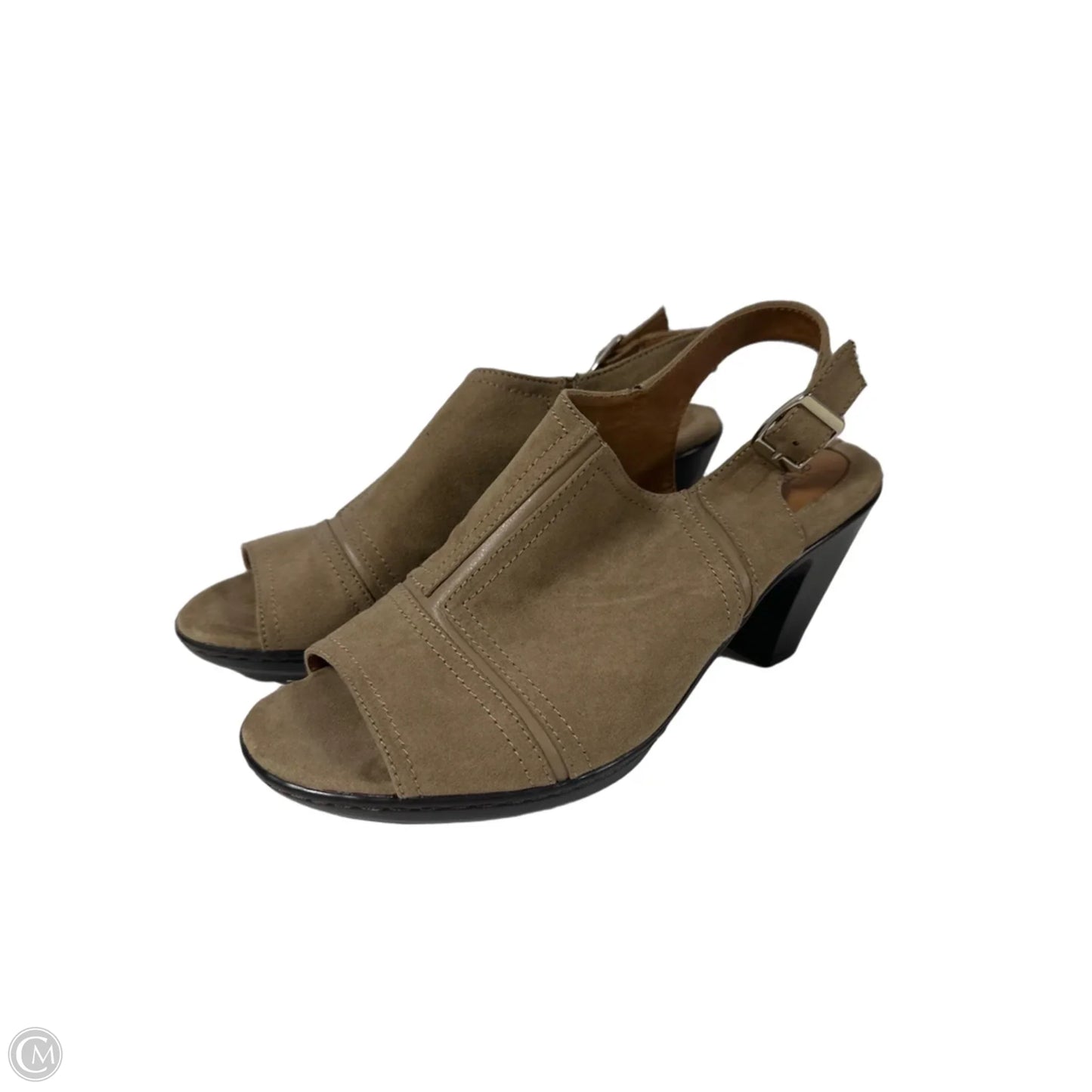 Sandals Heels Block By Clothes Mentor In Tan, Size: 8.5