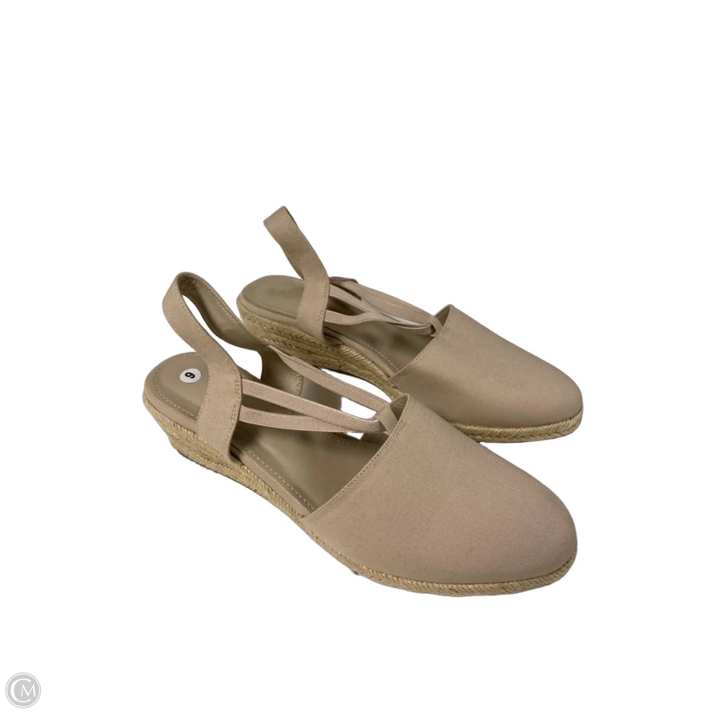 Sandals Heels Wedge By Clothes Mentor In Beige, Size: 9