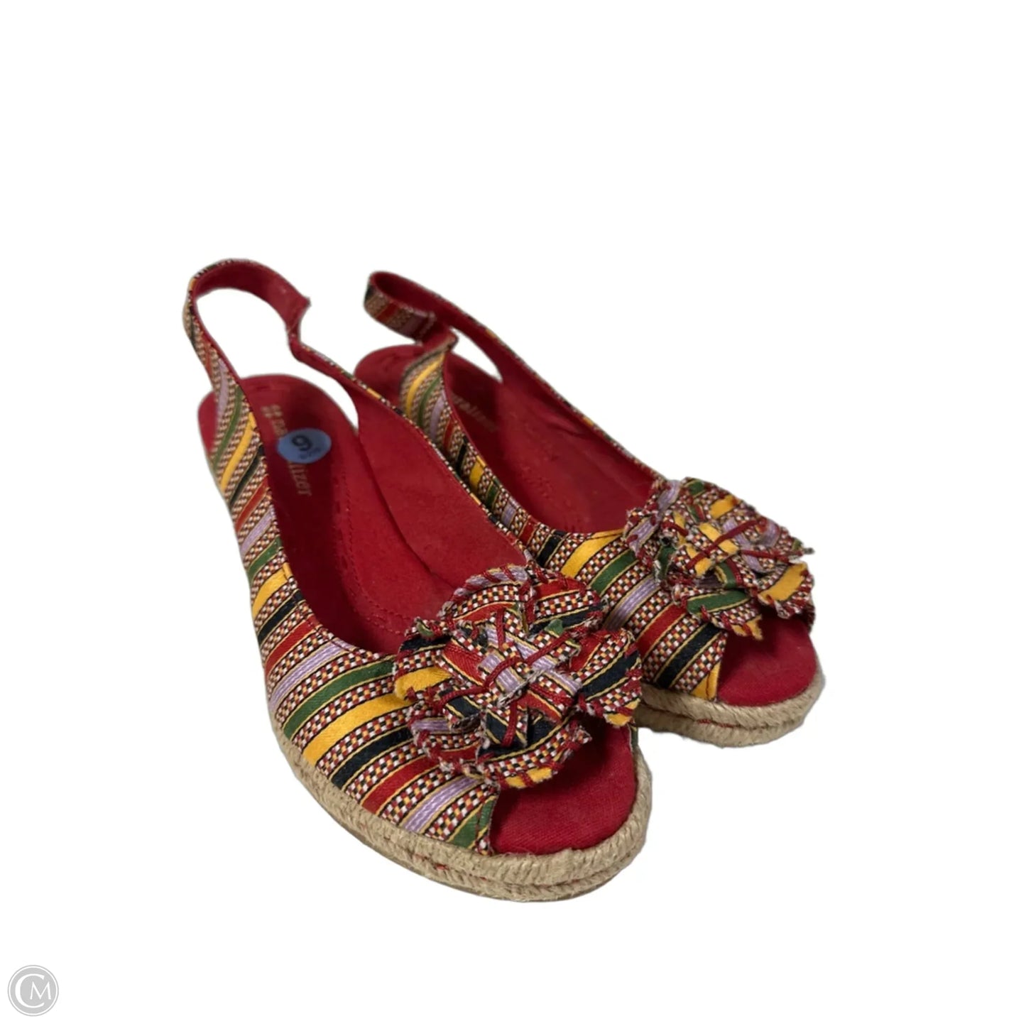 Sandals Heels Wedge By Naturalizer In Striped Pattern, Size: 6