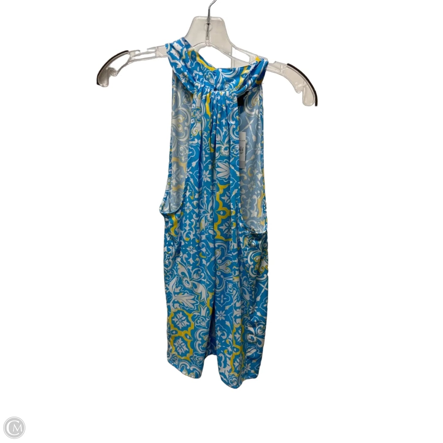 Top Sleeveless By Ann Taylor In Blue & Yellow, Size: L