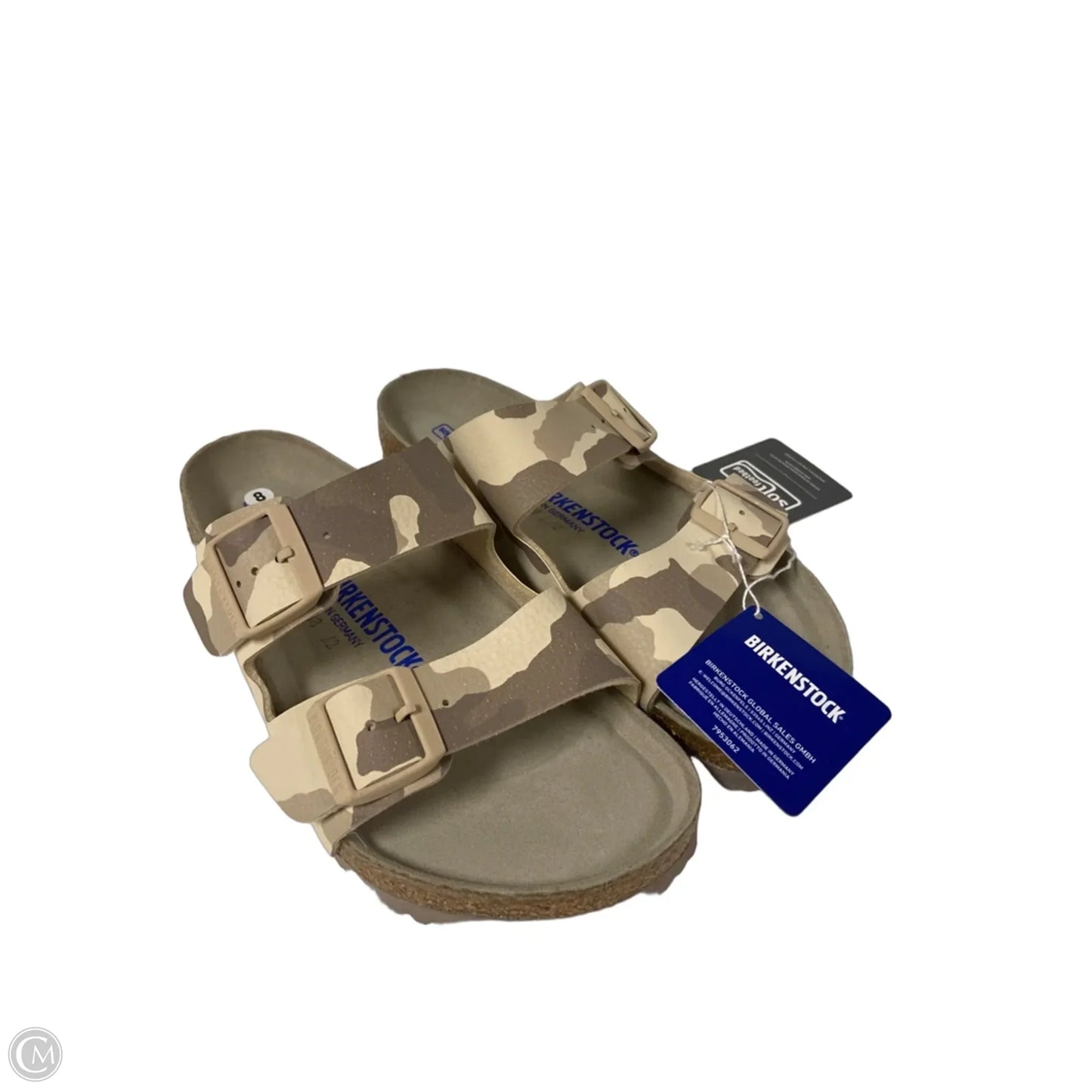 Sandals Flats By Birkenstock In Camouflage Print, Size: 8