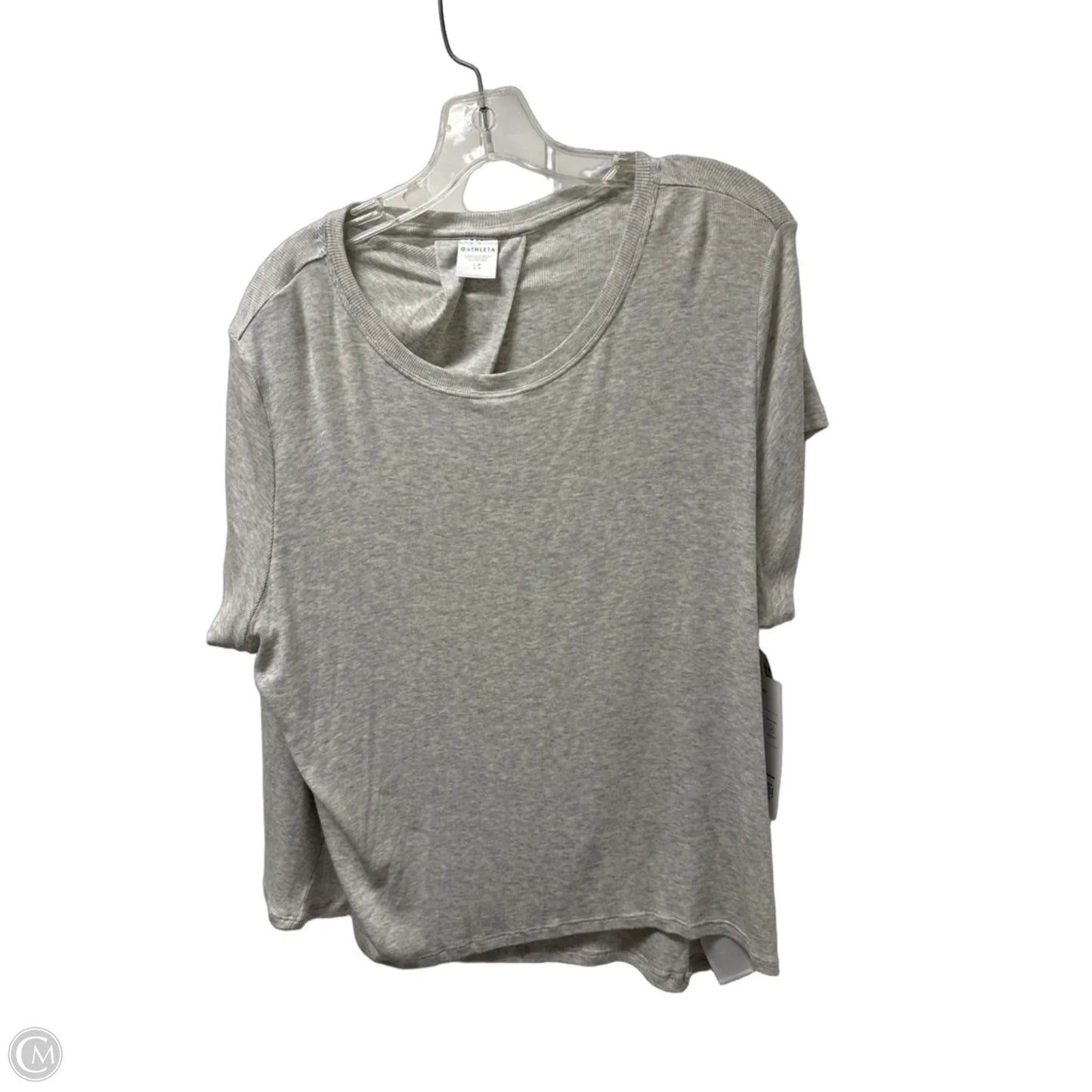 Athletic Top Short Sleeve By Athleta In Grey, Size: L