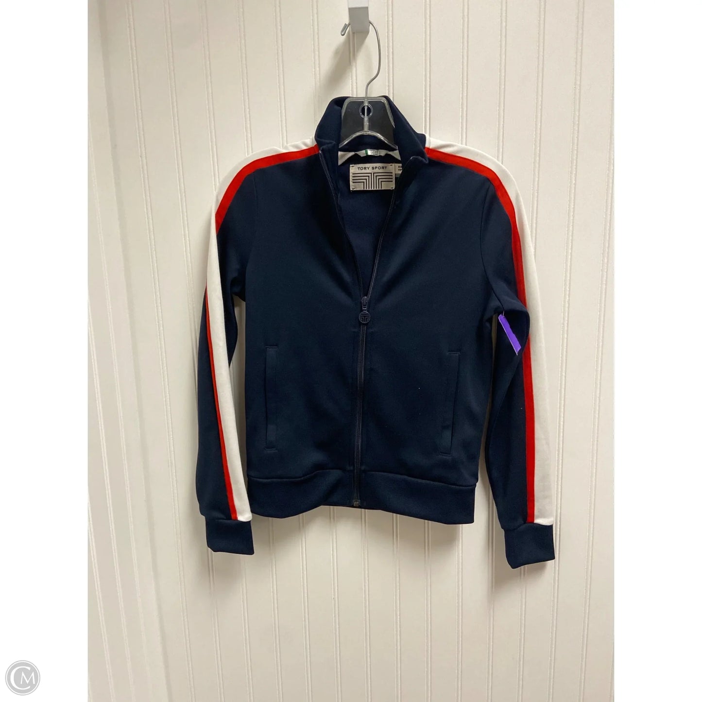 Jacket Designer By Tory Burch In Navy, Size: Xs