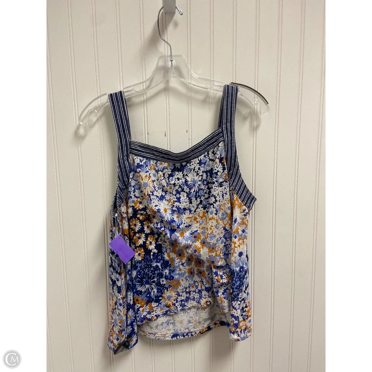 Top Sleeveless By Maeve In Blue & White, Size: M