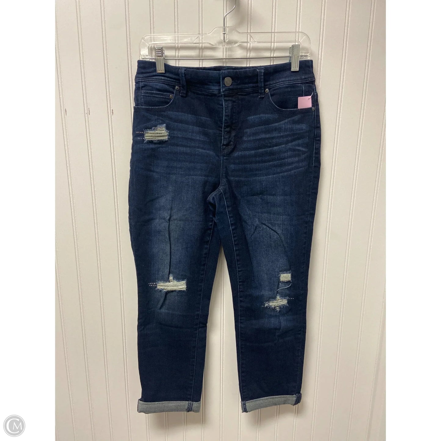 Jeans Cropped By Chicos In Blue Denim, Size: 4